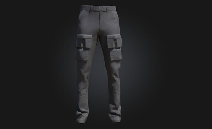 Black Cargo Pants Tactical Apparel Model 3D model