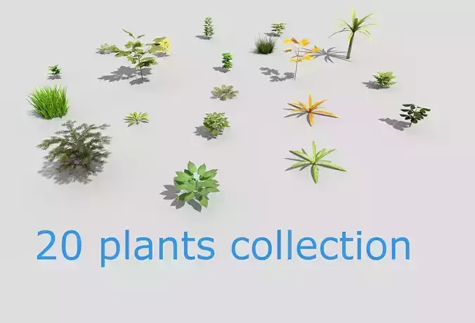 low poly foliage pack