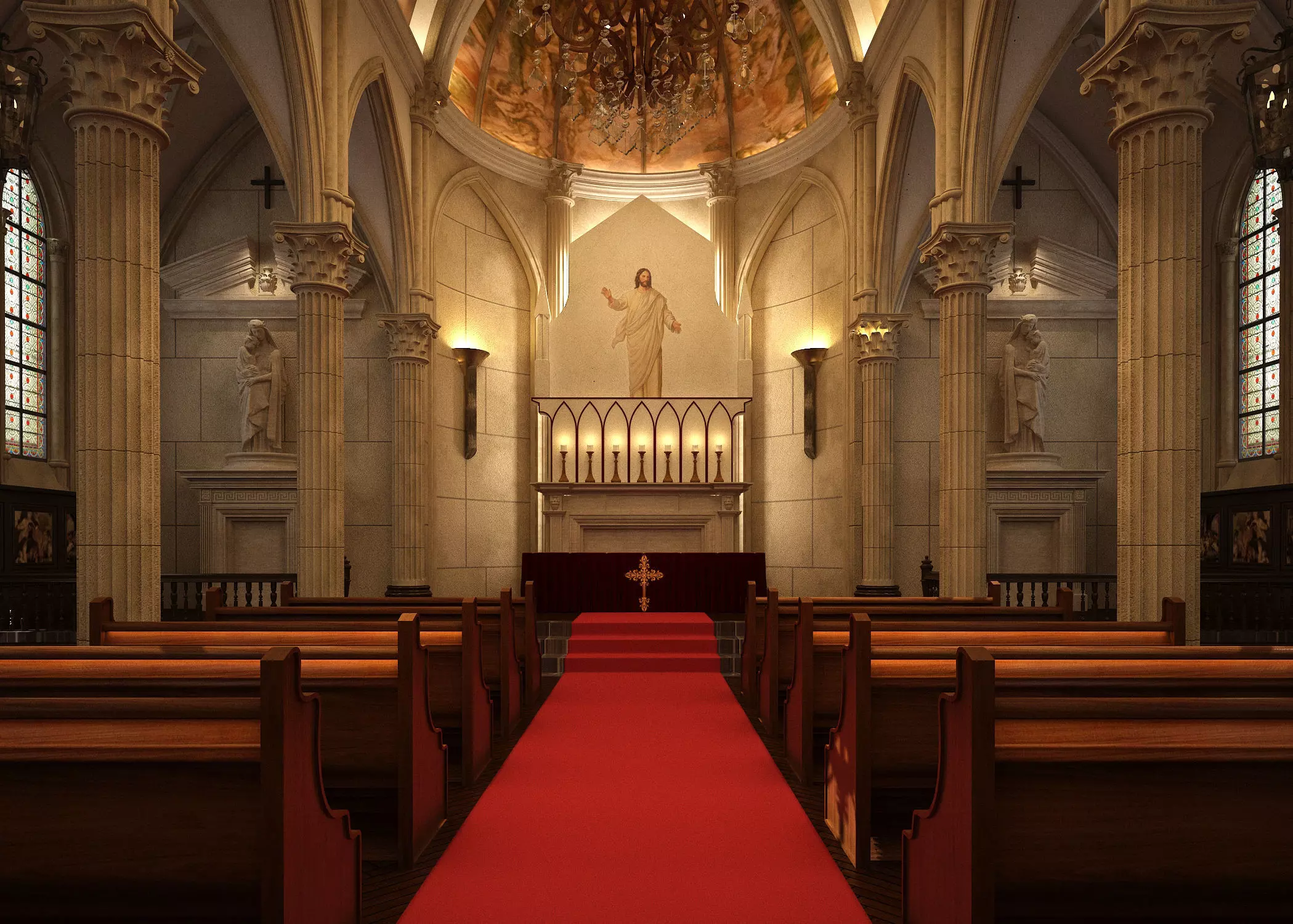 Church Interior 02 3D model