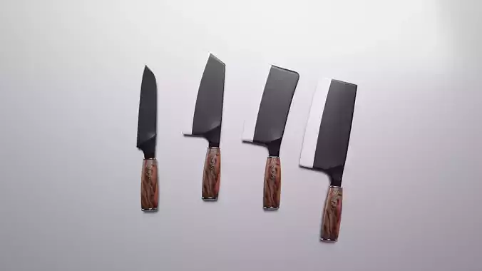 3D Kitchen Knife Set 