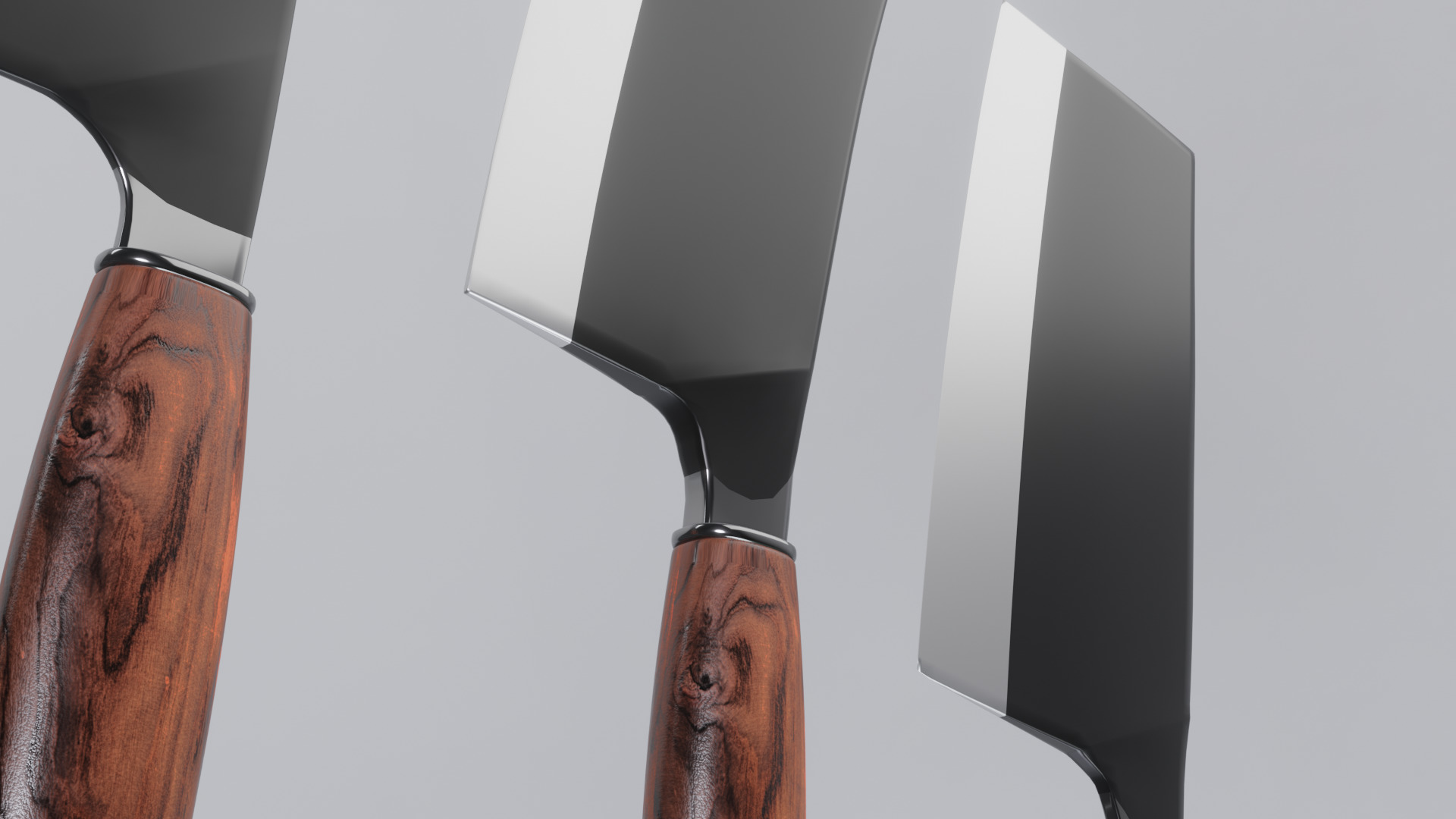 3D Kitchen Knife Set  Low-poly 3D model_3