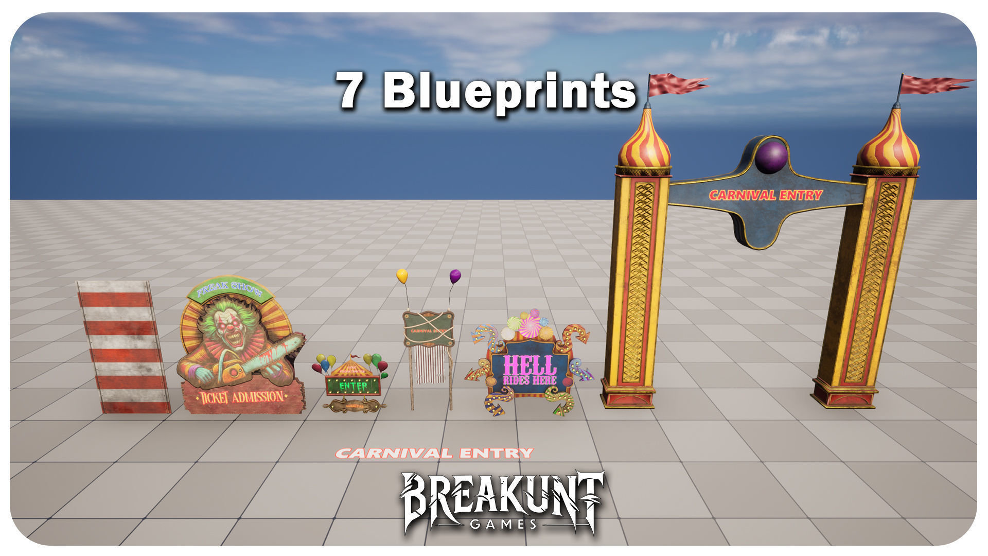 Interior Horror Circus Panels - Unreal Engine 5 3D model_9