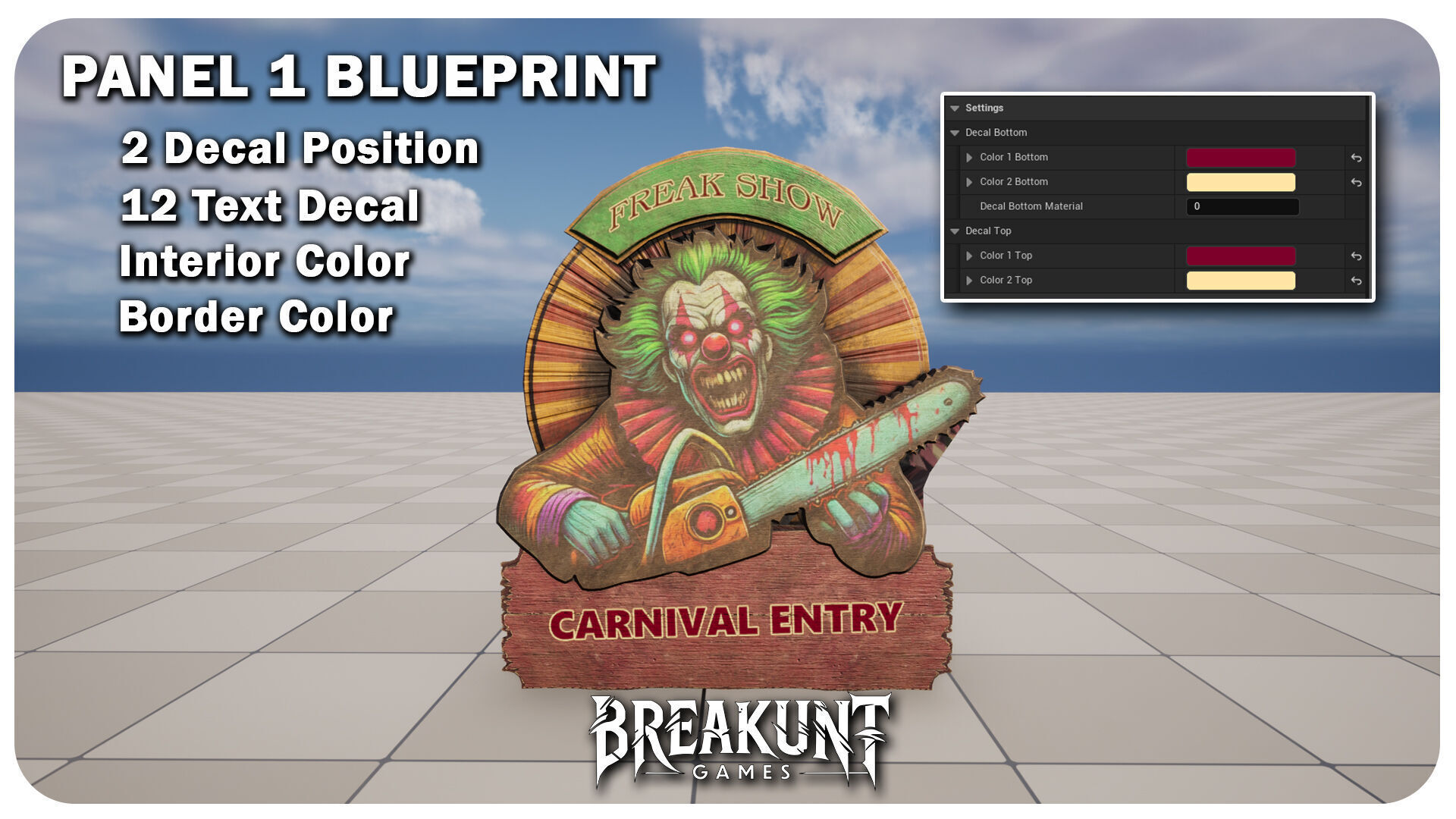 Interior Horror Circus Panels - Unreal Engine 5 3D model_18