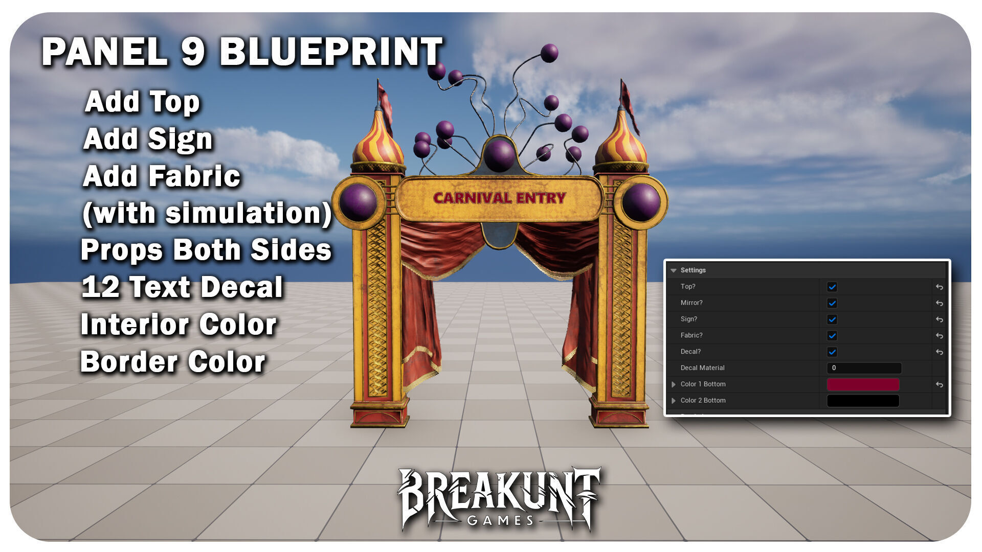 Interior Horror Circus Panels - Unreal Engine 5 3D model_17