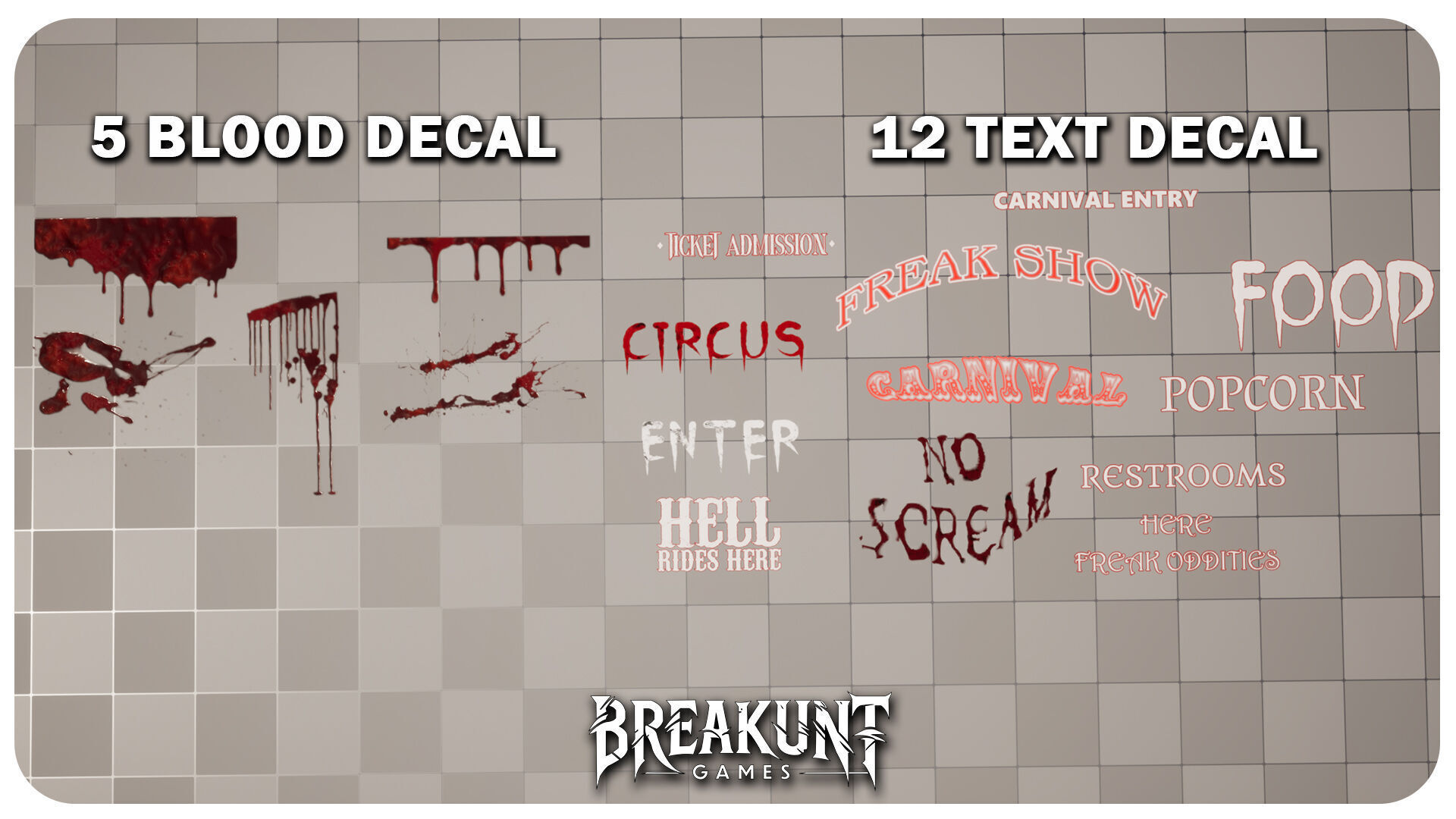 Interior Horror Circus Panels - Unreal Engine 5 3D model_10