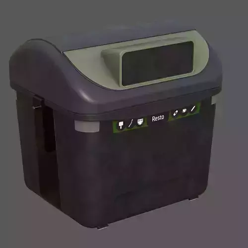 European Style Street Bin Realistic Urban Trash Container 