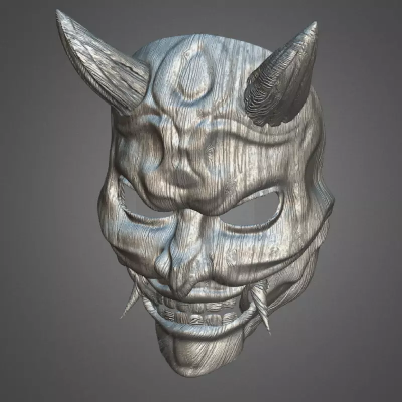 Japanese Oni Mask Demon Mask STL for Cosplay and Display 3D print model