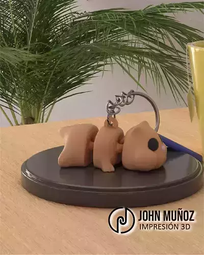 Kuni the Hamster  Articulated Version and Keychain 3D print model