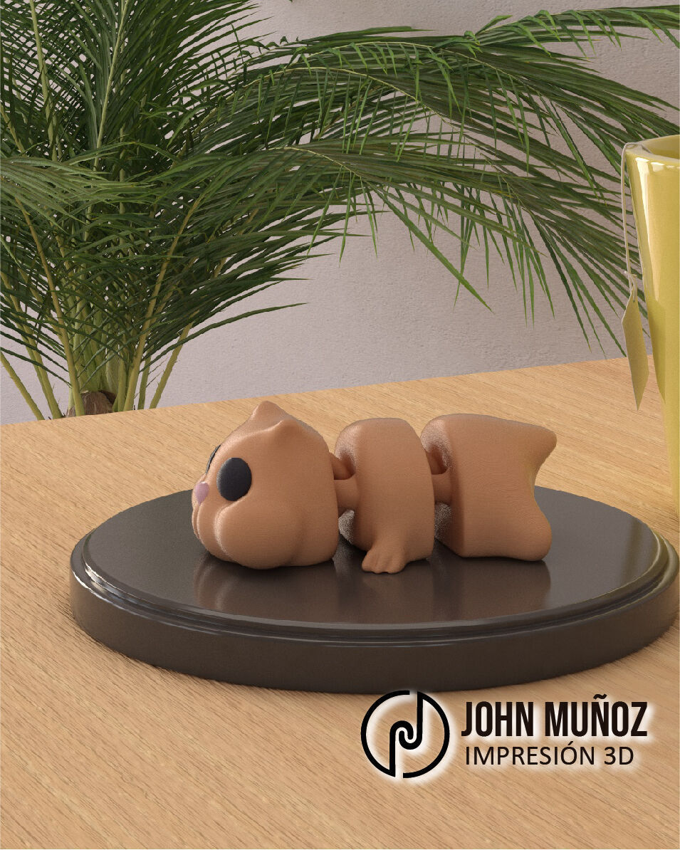 Kuni the Hamster  Articulated Version and Keychain 3D print model_2