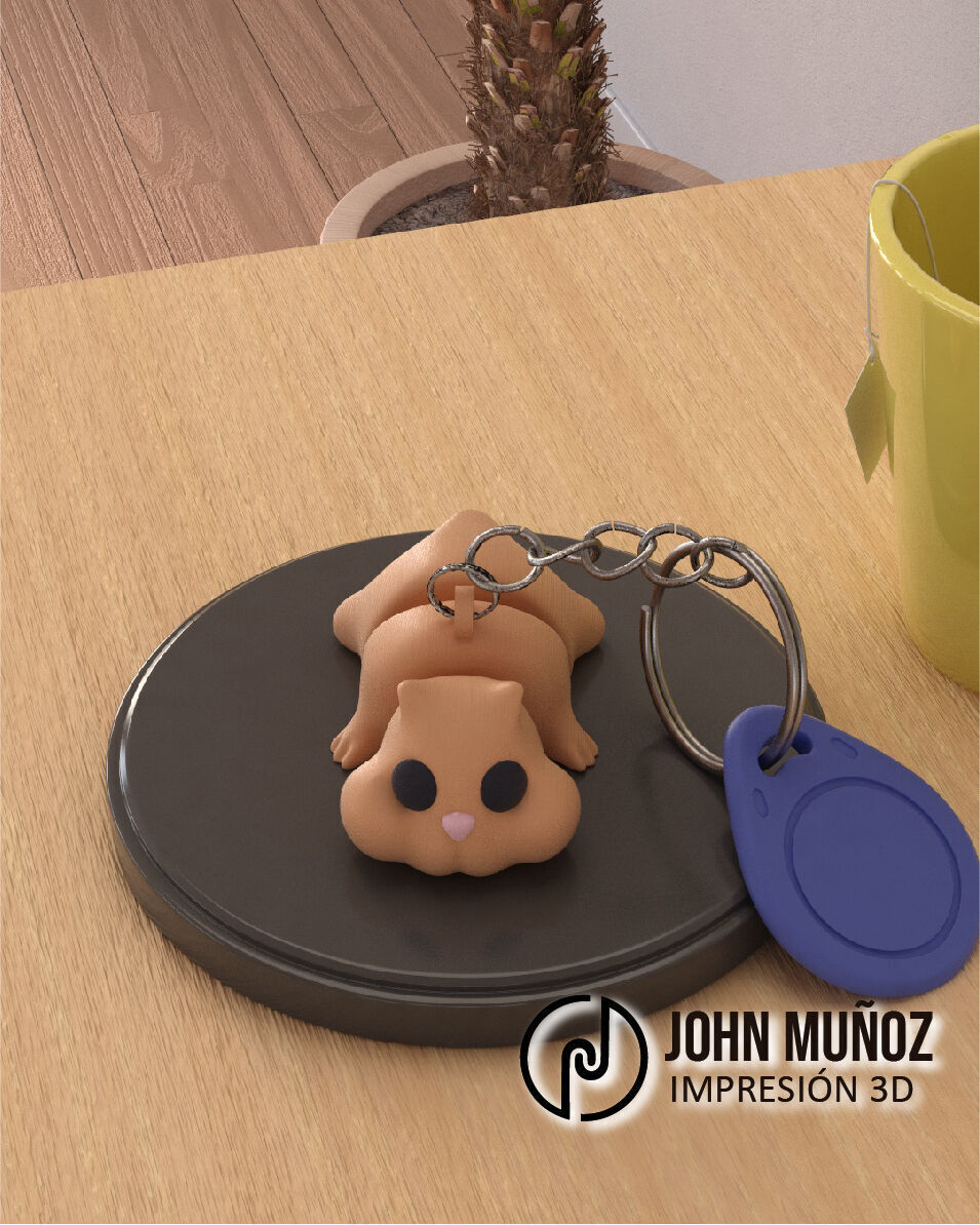 Kuni the Hamster  Articulated Version and Keychain 3D print model_1