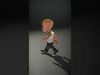Bald Muscle Cartoon Character Rigged and Animated Low-poly 3D model_2