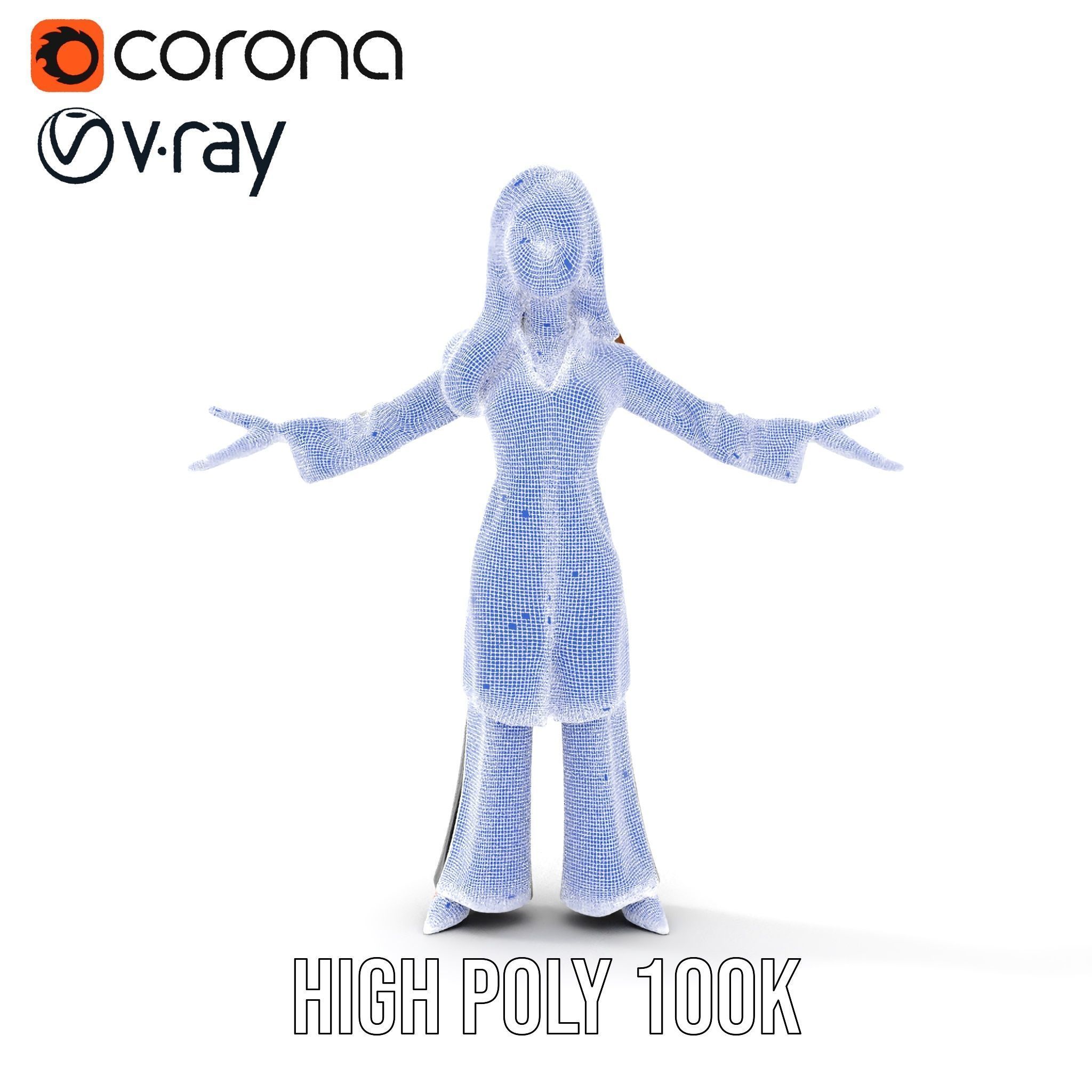 D Female Scientist Character Model Rigged and Animated Low-poly 3D model_27