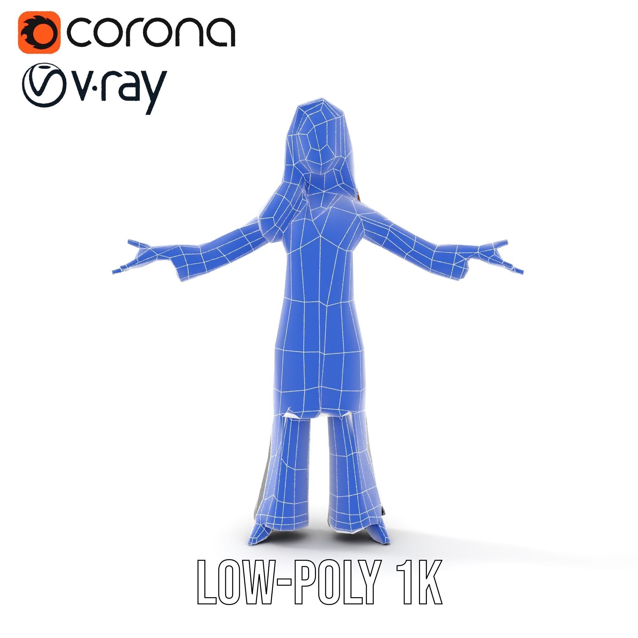 D Female Scientist Character Model Rigged and Animated Low-poly 3D model_20