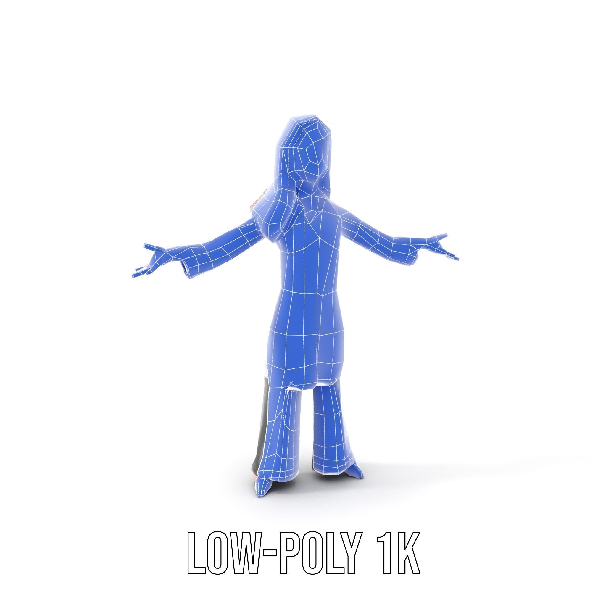 D Female Scientist Character Model Rigged and Animated Low-poly 3D model_23