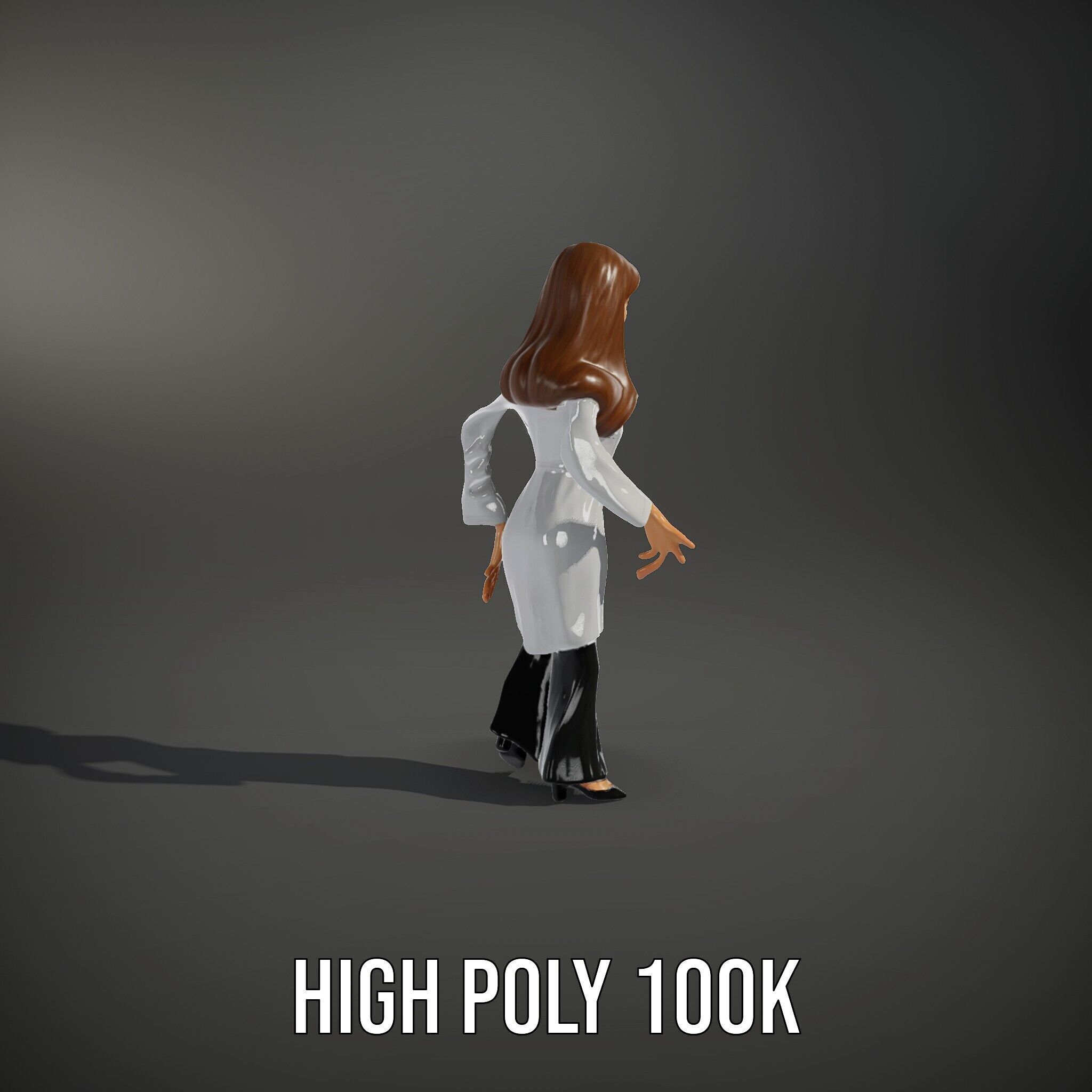 D Female Scientist Character Model Rigged and Animated Low-poly 3D model_38