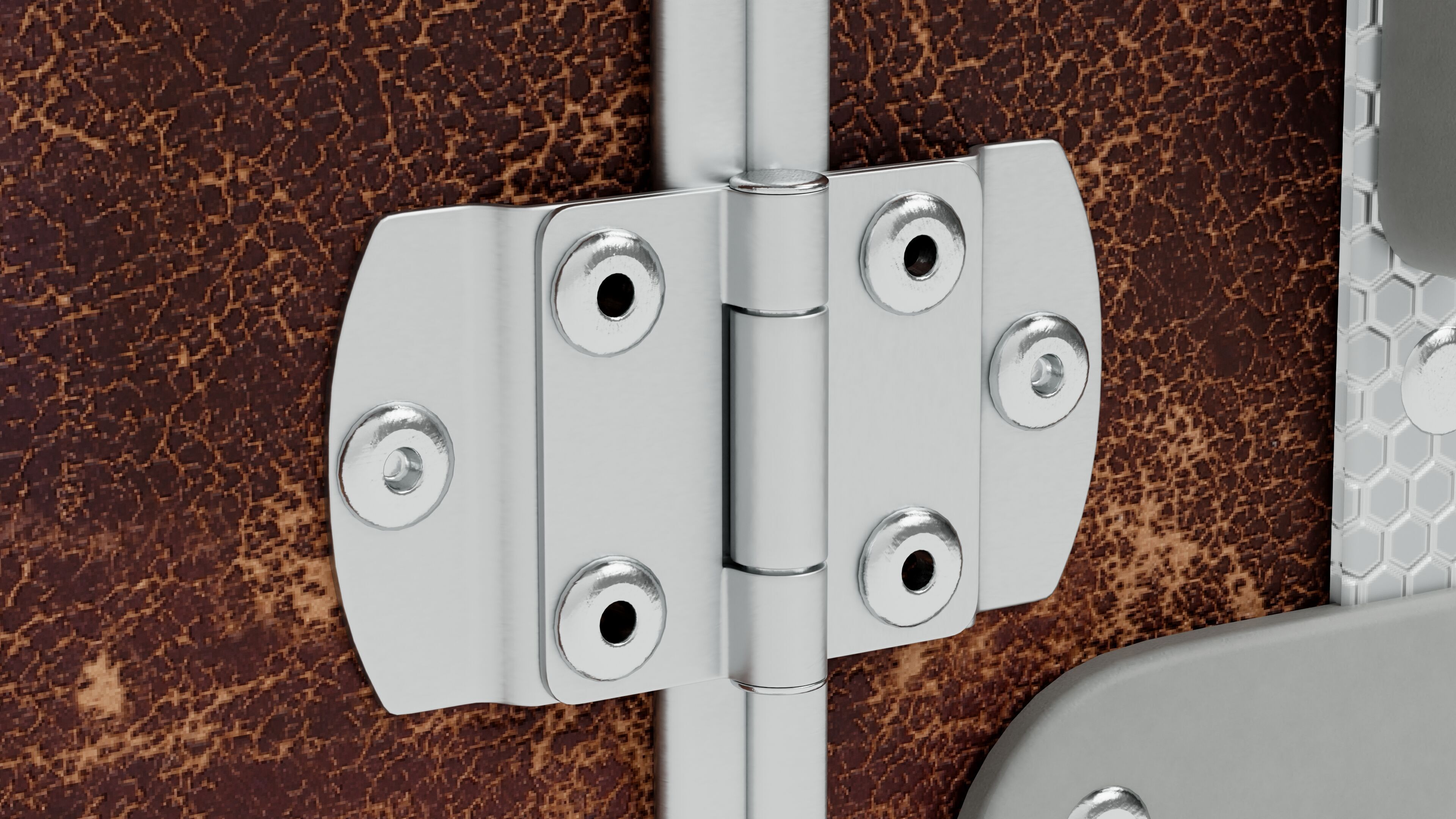 Trolley - Aluminum and Brown Leather - PBR 3D Model Low-poly 3D model_6