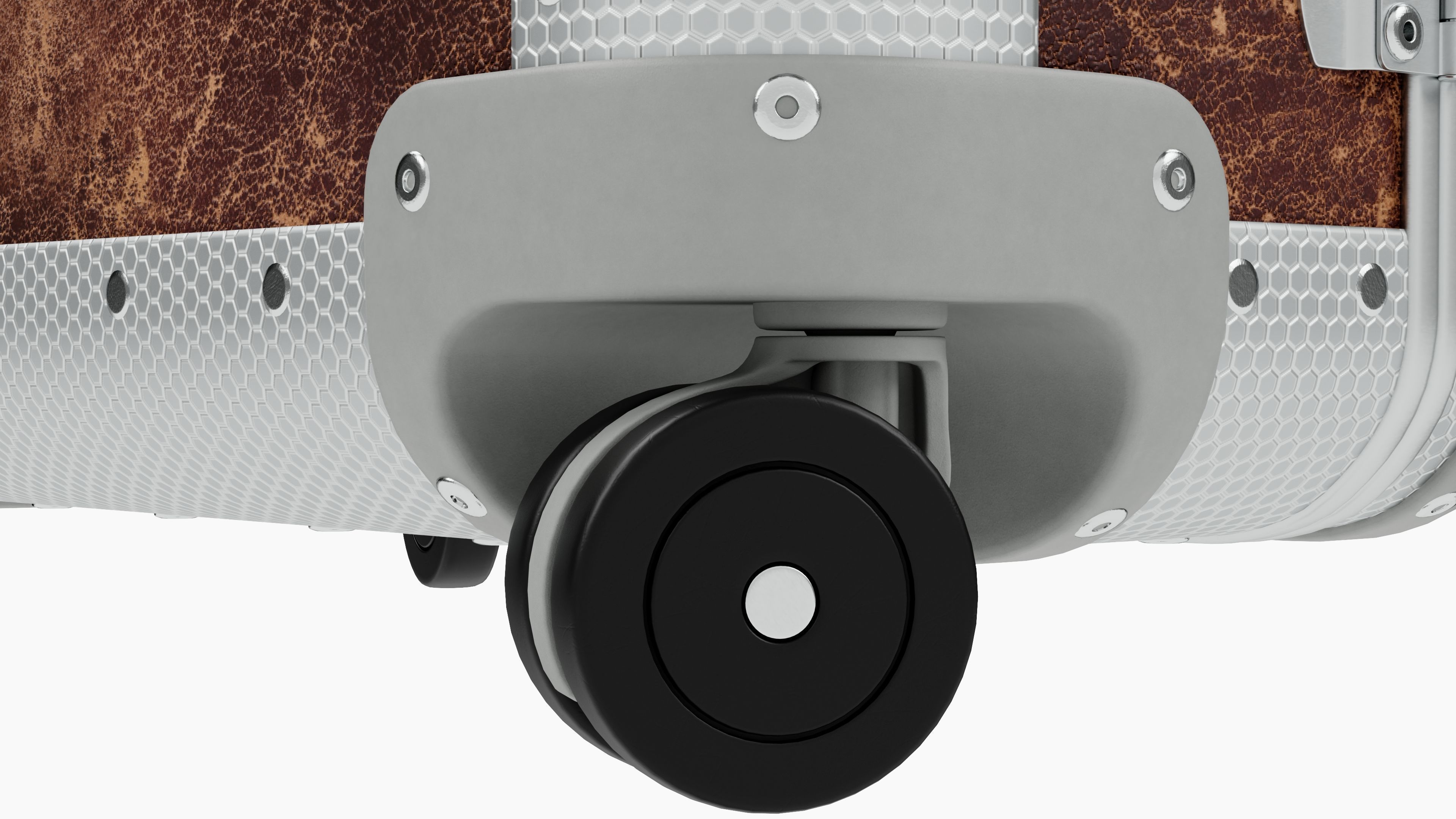 Trolley - Aluminum and Brown Leather - PBR 3D Model Low-poly 3D model_5