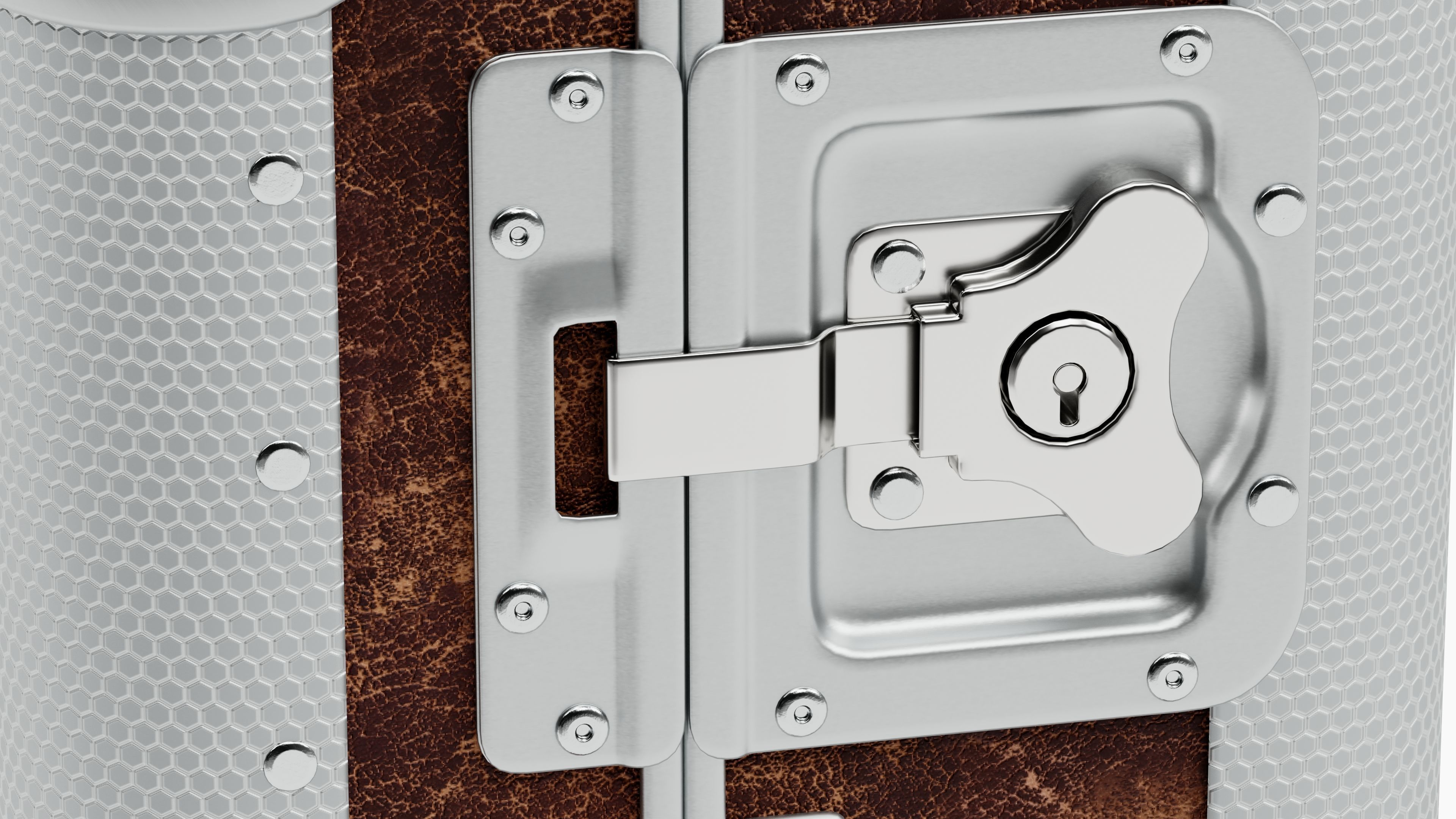 Trolley - Aluminum and Brown Leather - PBR 3D Model Low-poly 3D model_8