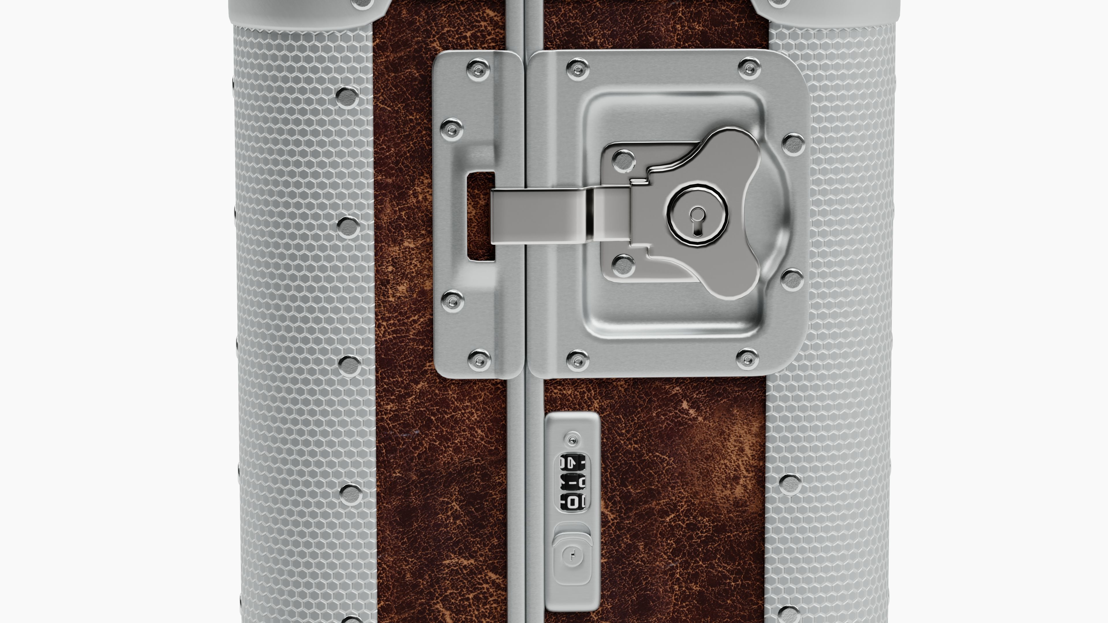 Trolley - Aluminum and Brown Leather - PBR 3D Model Low-poly 3D model_7