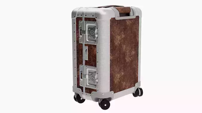 Trolley - Aluminum and Brown Leather - PBR 3D Model Low-poly 3D model