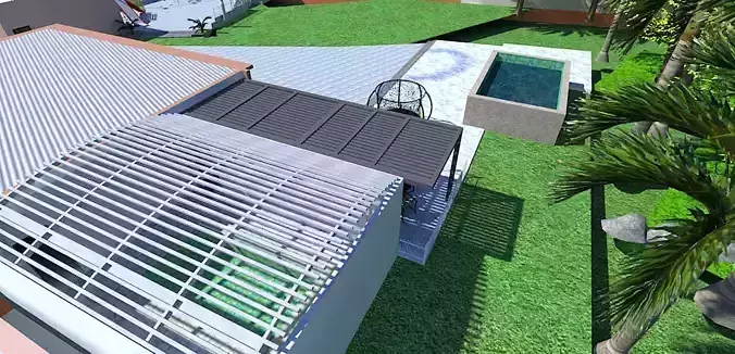 One-Story Family House Design A46 DWG SketchUp