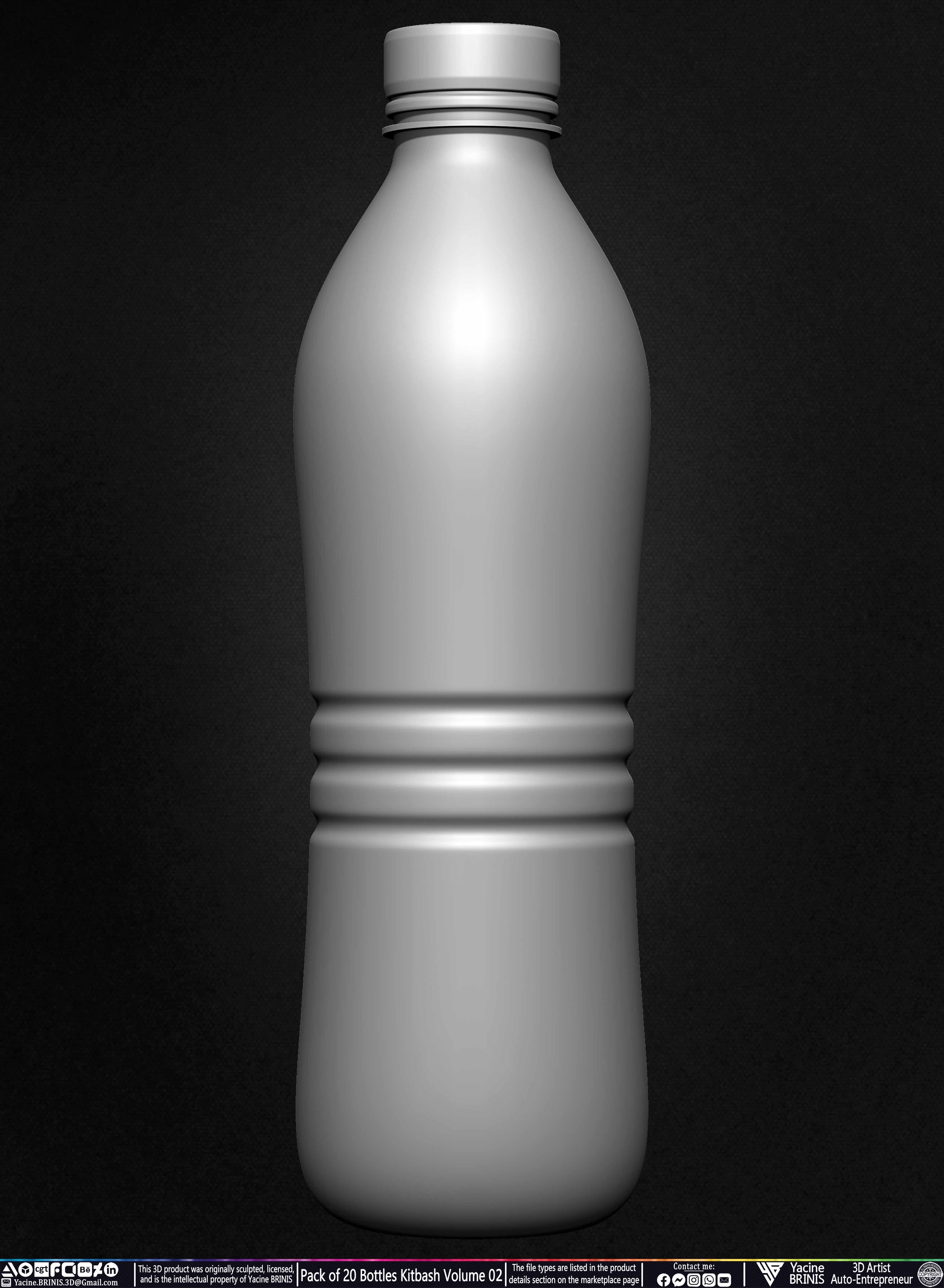 Pack of 20 Bottles Kitbash Volume 02 Low-poly 3D model_9