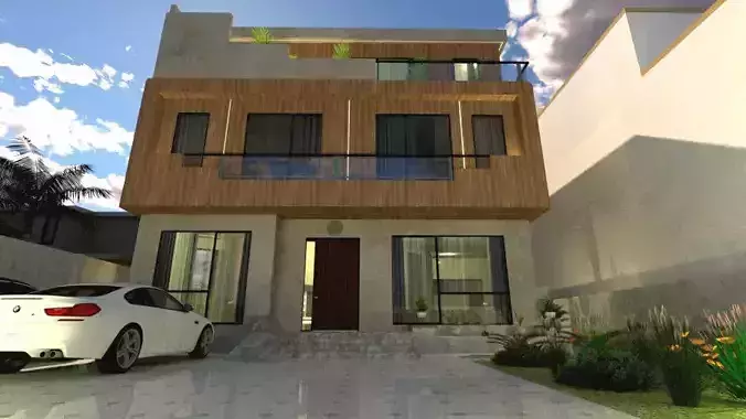 Three-Story Residential Building A45 SketchUp
