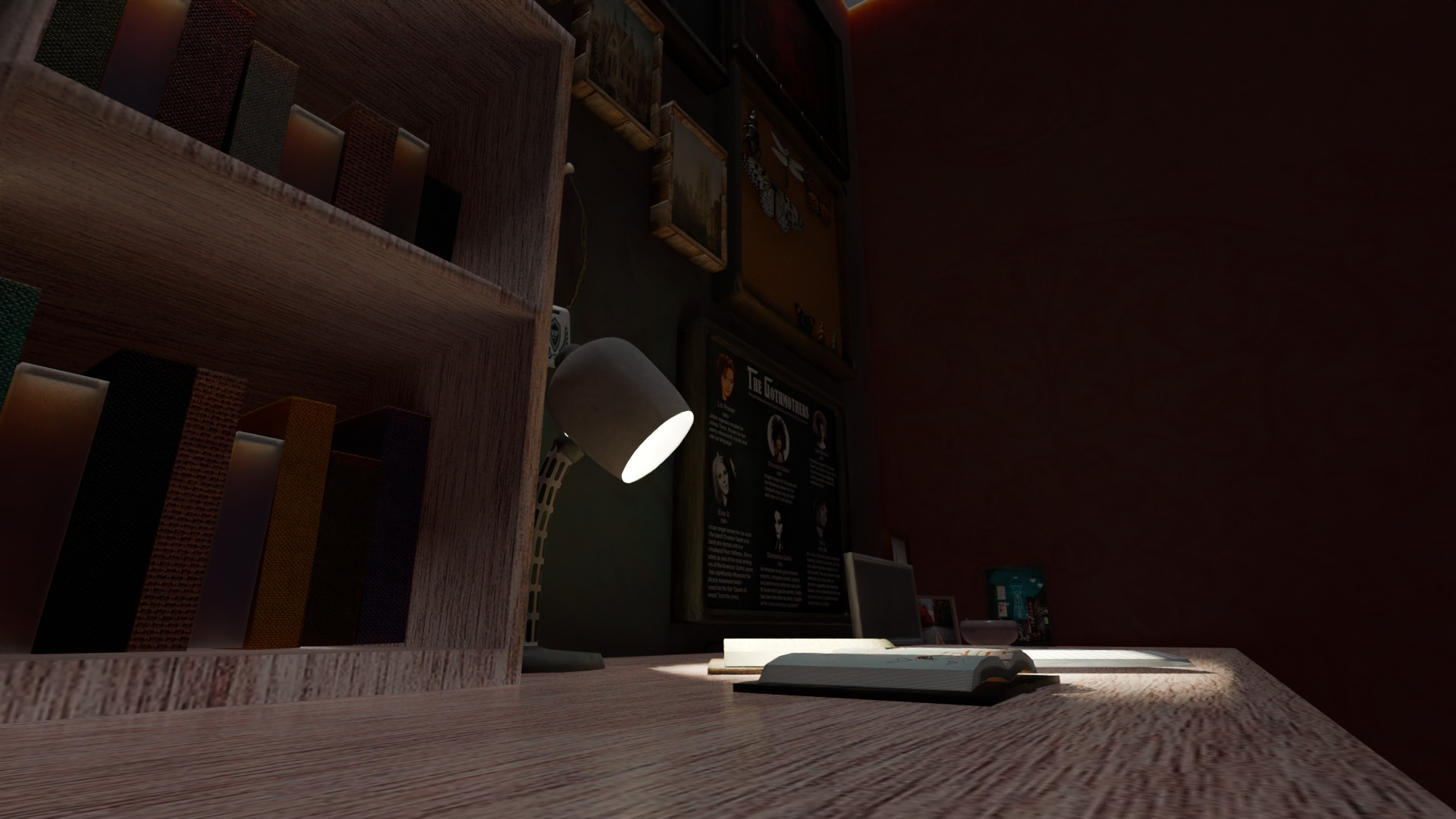 Gothic Room Desk Low-poly 3D model_7