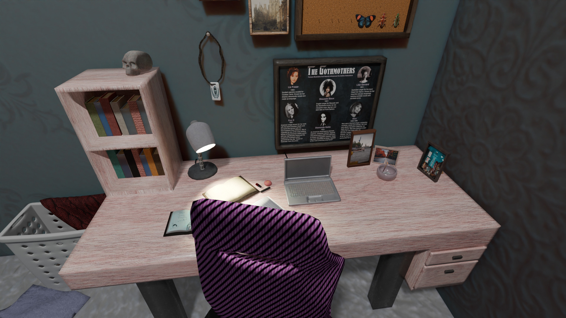 Gothic Room Desk Low-poly 3D model_5