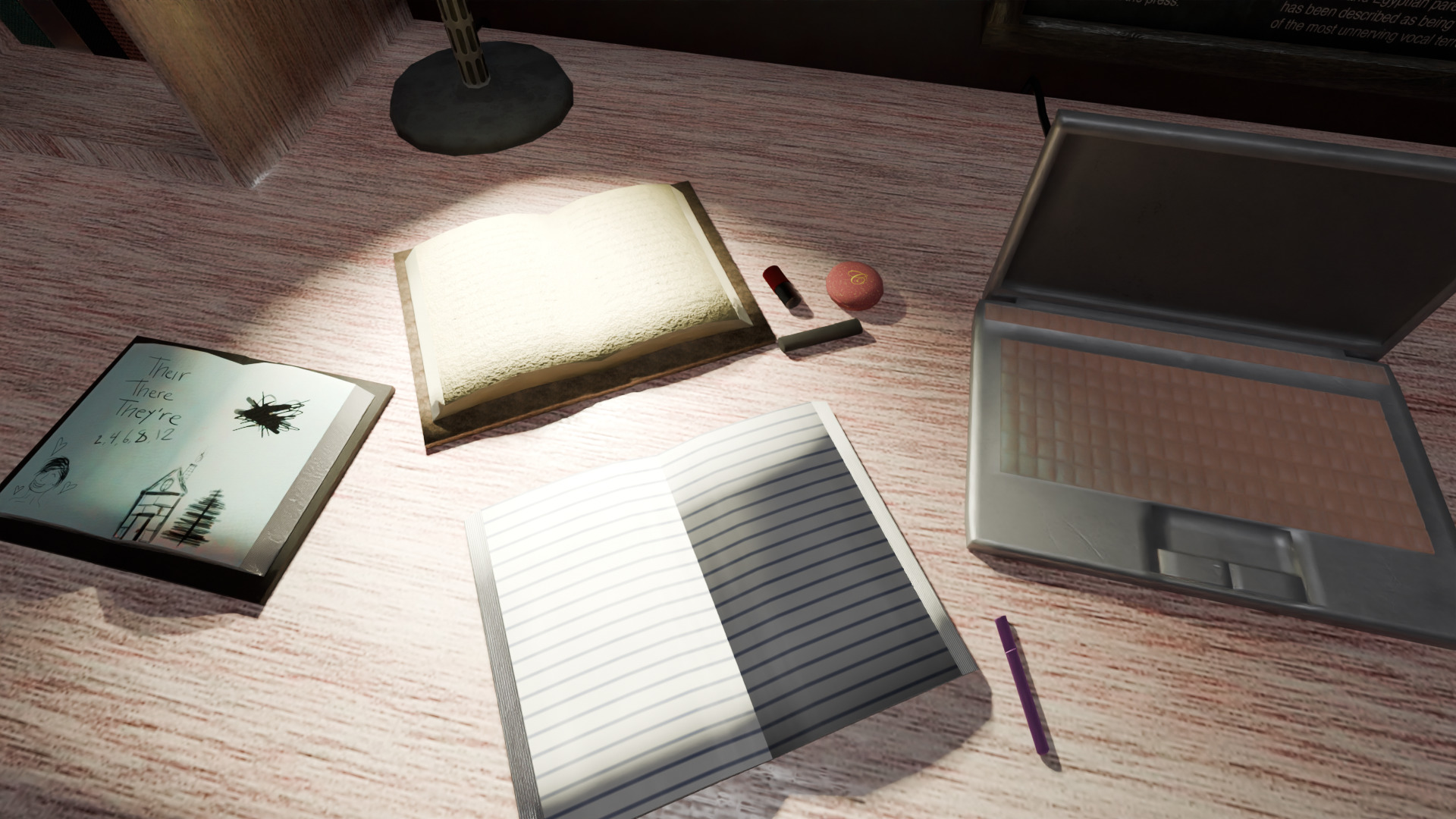 Gothic Room Desk Low-poly 3D model_6