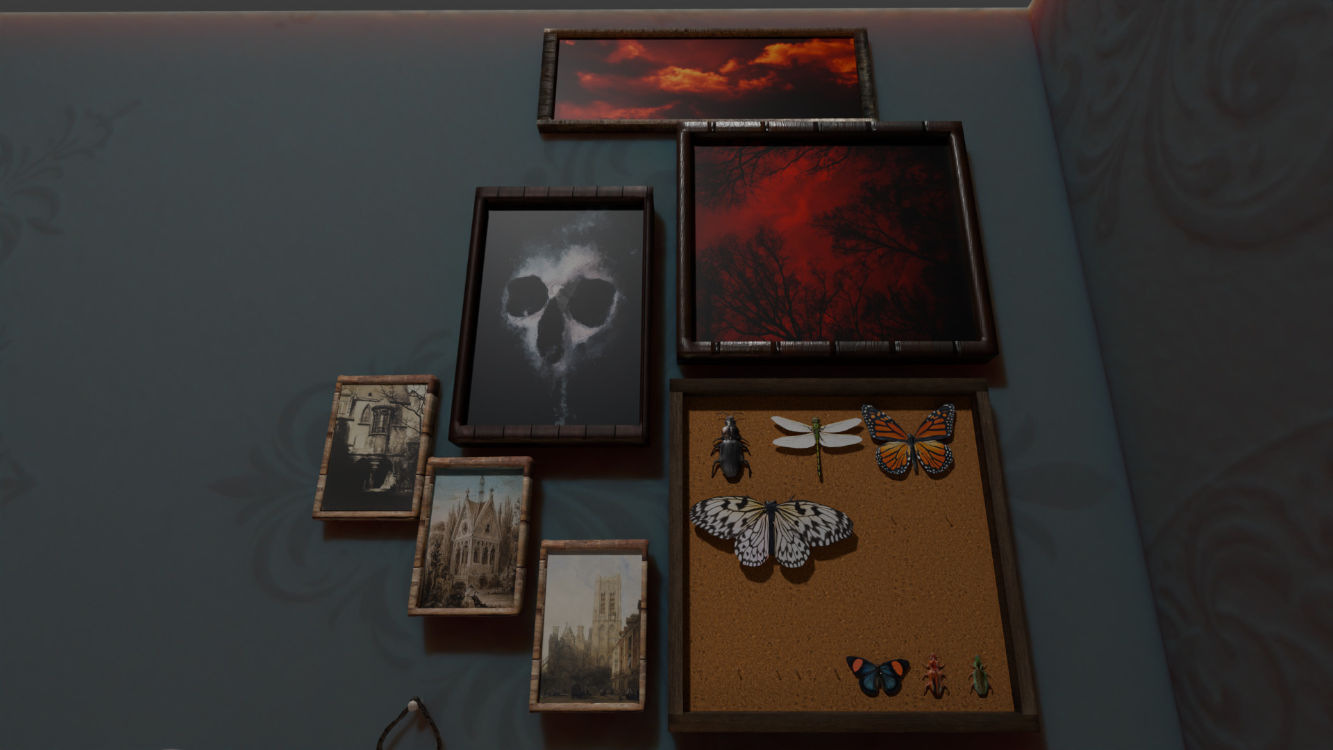 Gothic Room Desk Low-poly 3D model_8