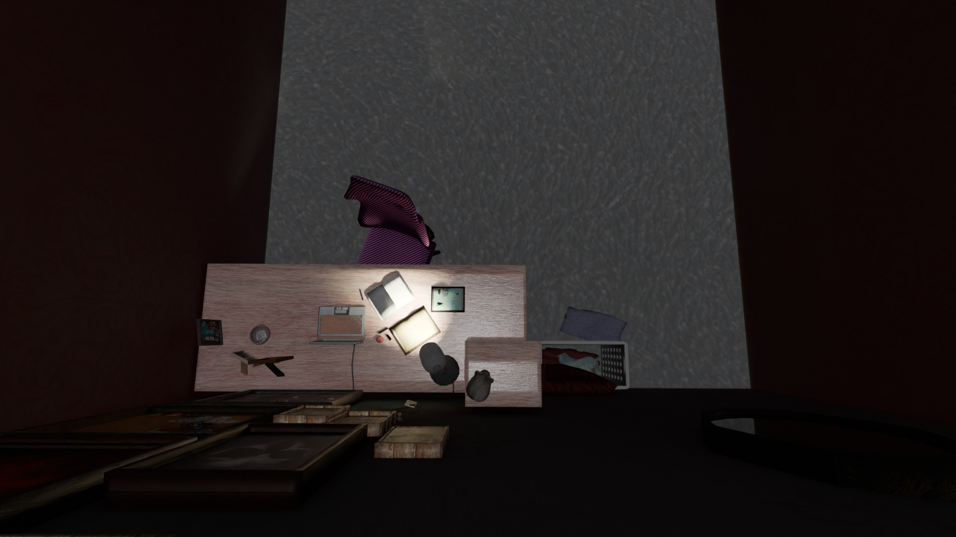 Gothic Room Desk Low-poly 3D model_9