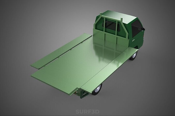 MILITARY PICKUP TRUCK CAR VEHICLE ARMY TACTICAL FLAT BED DECK 3D model