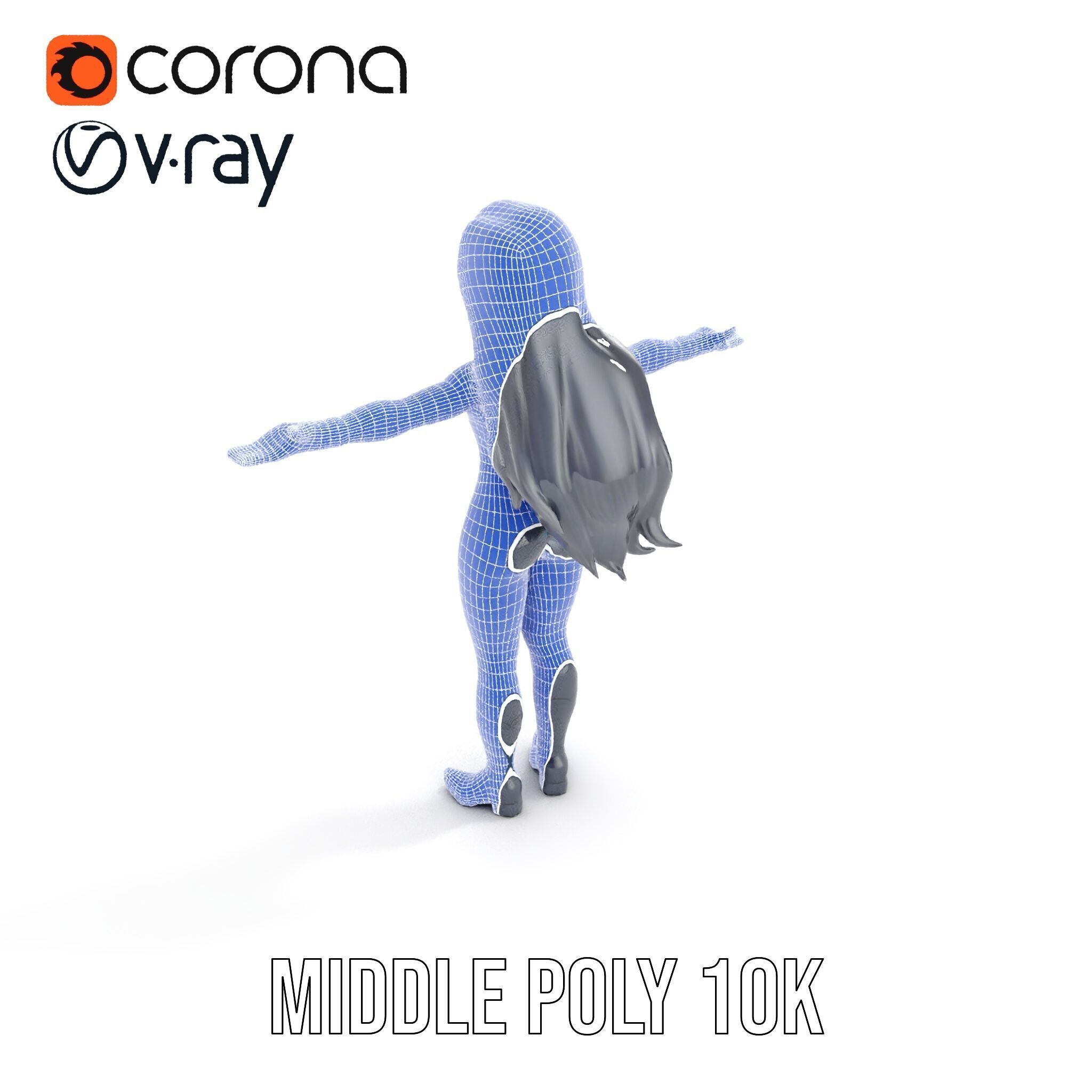 Stealth Agent in Black Catsuit Rigged and Animated D Model Low-poly 3D model_35