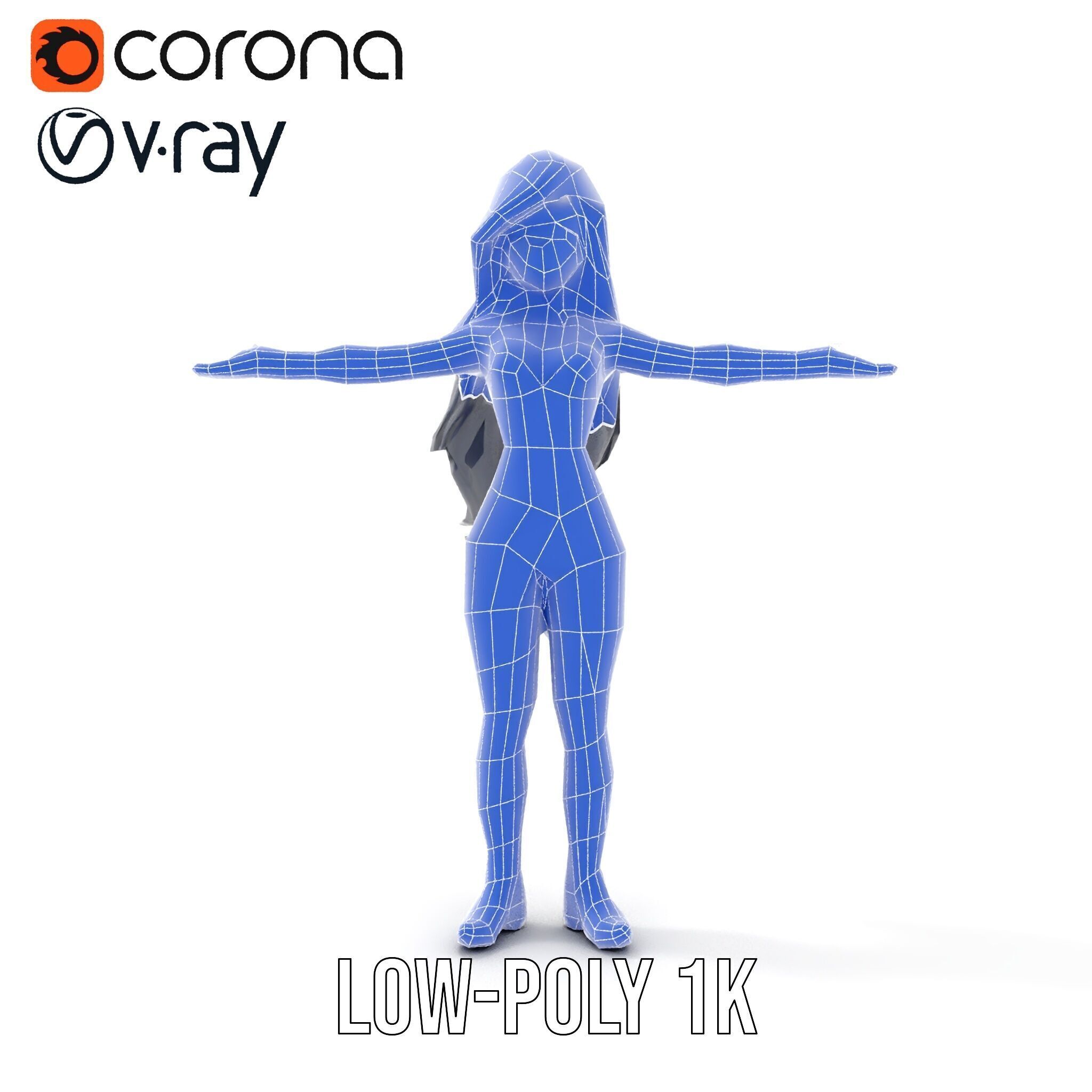 Stealth Agent in Black Catsuit Rigged and Animated D Model Low-poly 3D model_8