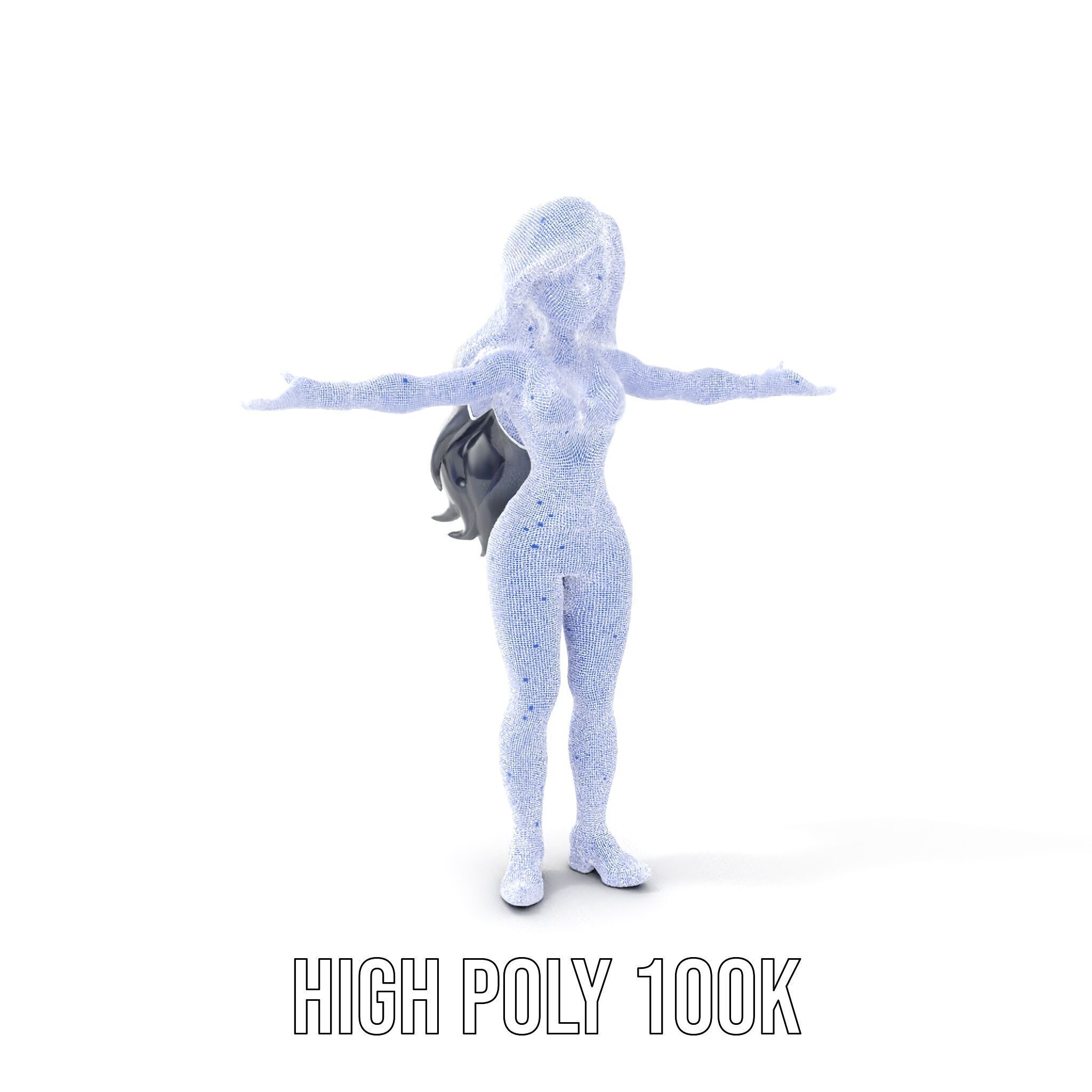 Stealth Agent in Black Catsuit Rigged and Animated D Model Low-poly 3D model_5