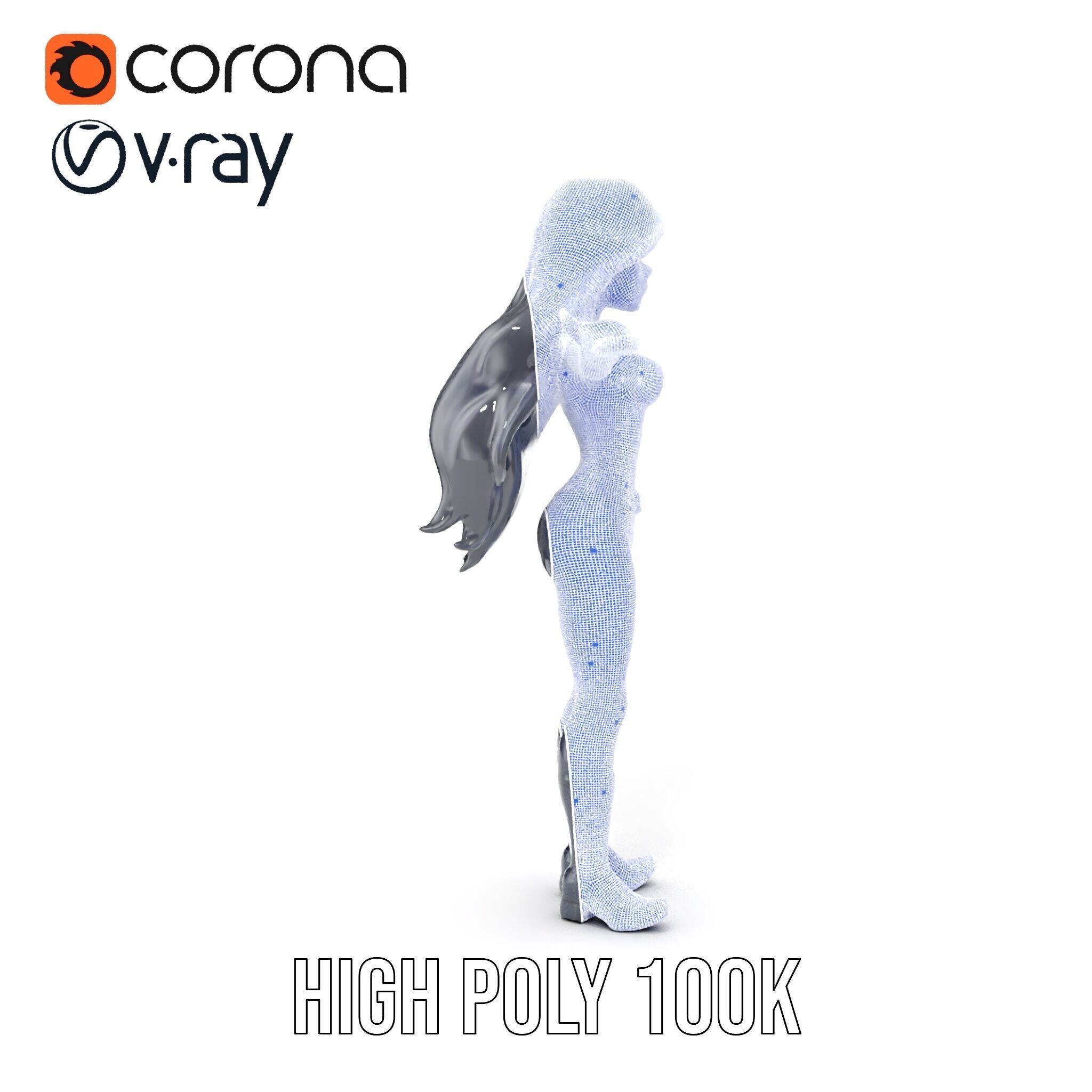 Stealth Agent in Black Catsuit Rigged and Animated D Model Low-poly 3D model_38