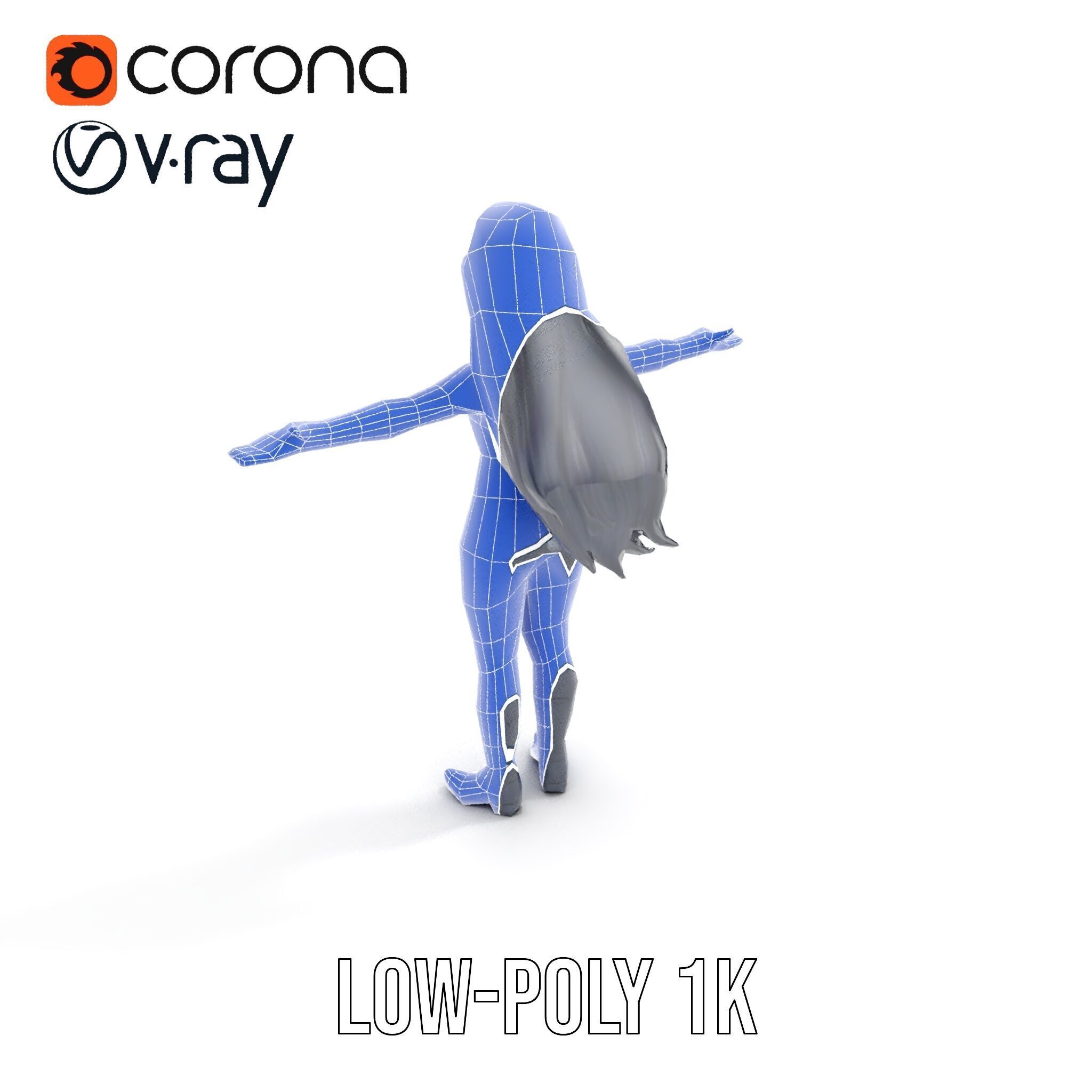 Stealth Agent in Black Catsuit Rigged and Animated D Model Low-poly 3D model_29