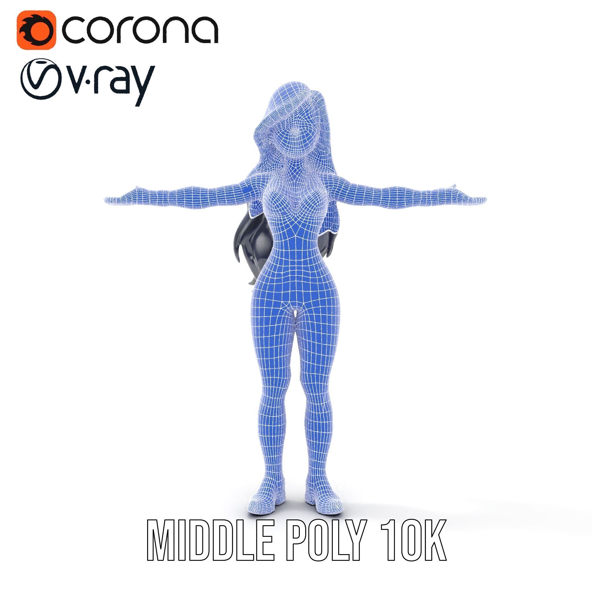 Stealth Agent in Black Catsuit Rigged and Animated D Model Low-poly 3D model_33