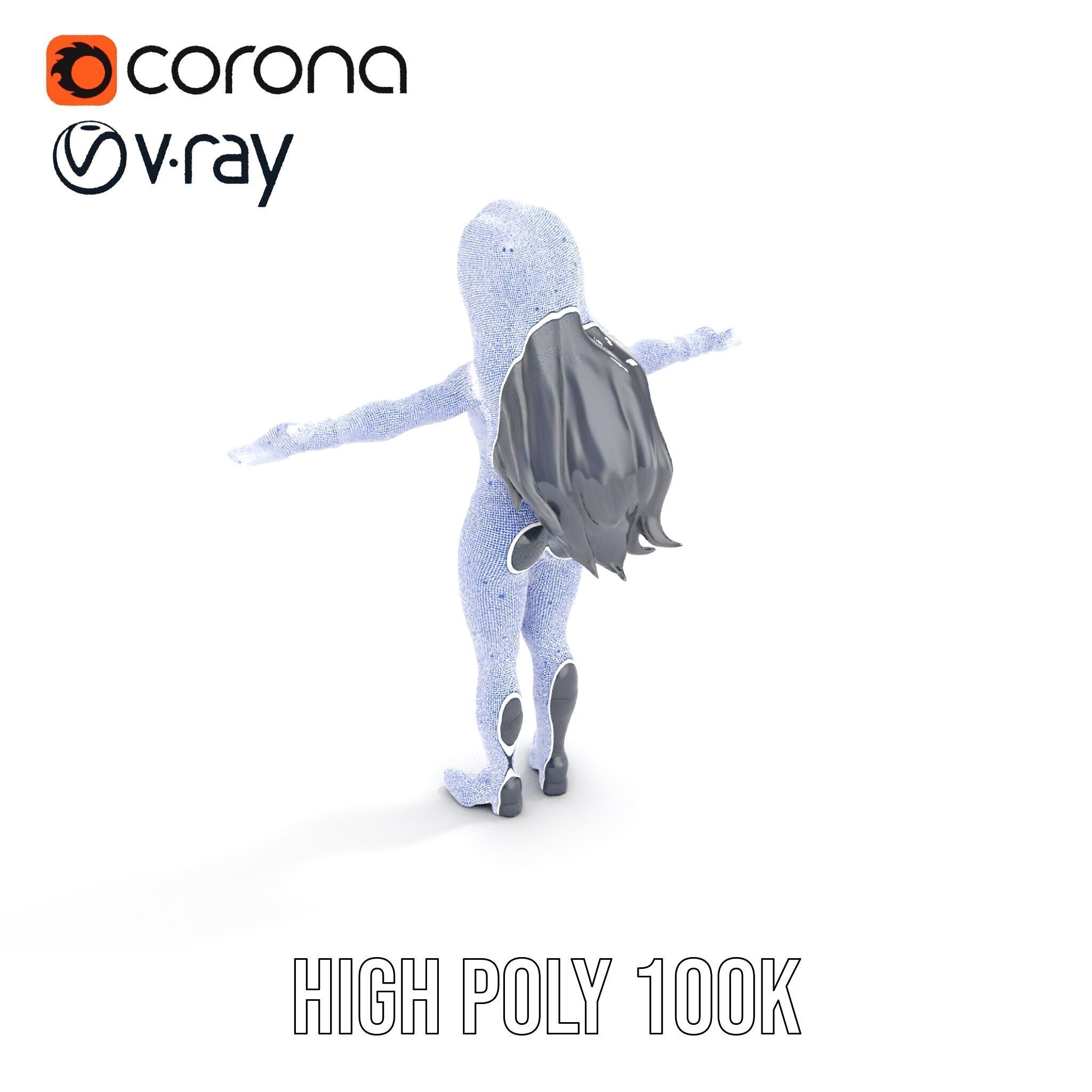 Stealth Agent in Black Catsuit Rigged and Animated D Model Low-poly 3D model_37