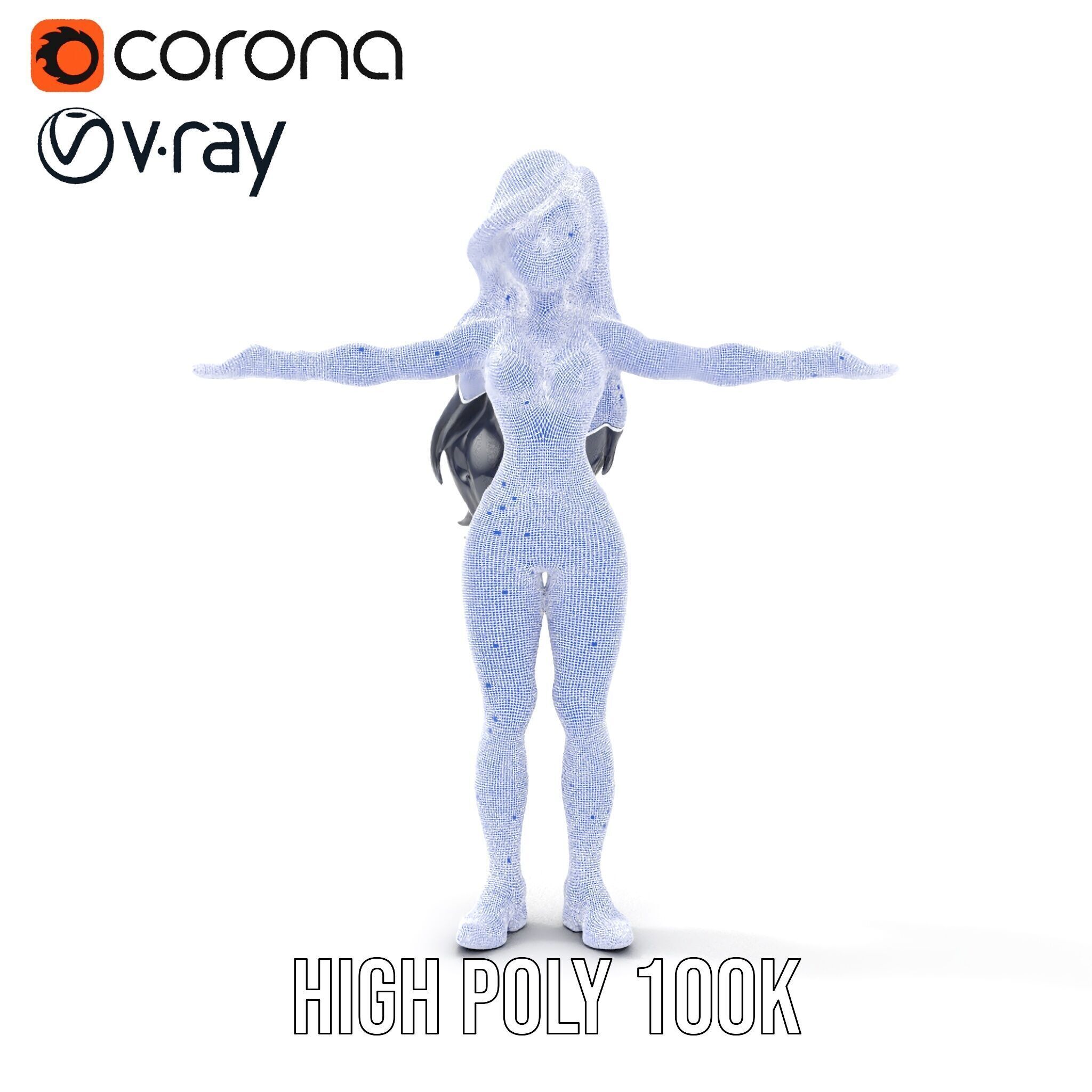 Stealth Agent in Black Catsuit Rigged and Animated D Model Low-poly 3D model_27