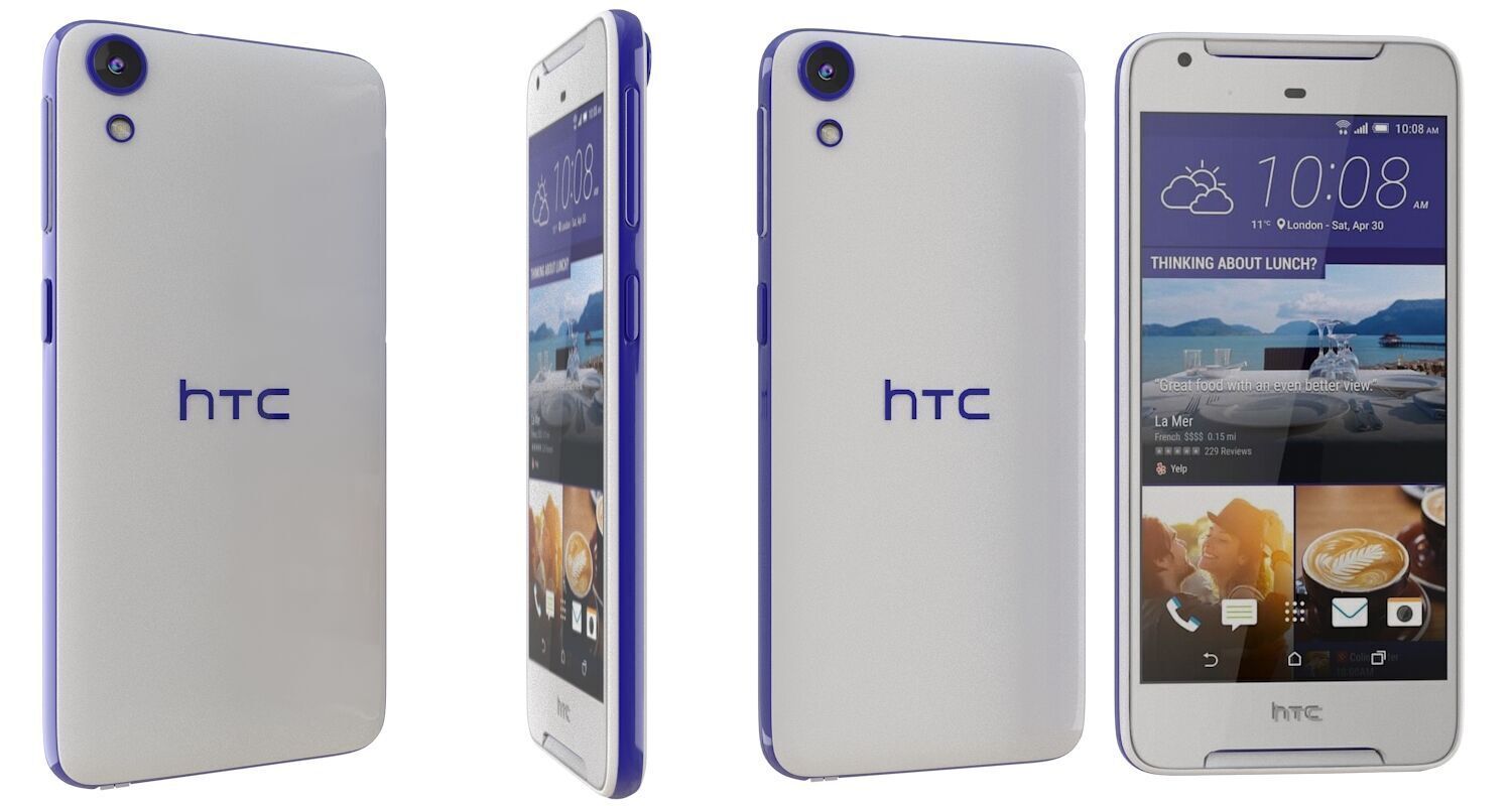 HTC Desire 628 Black And White 3D model_14