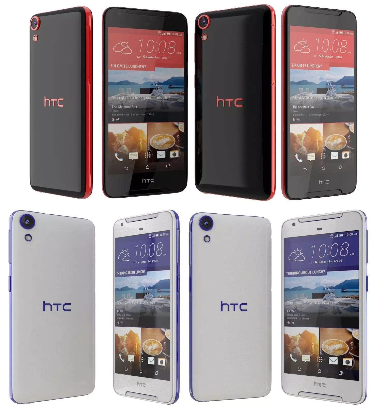 HTC Desire 628 Black And White 3D model_0