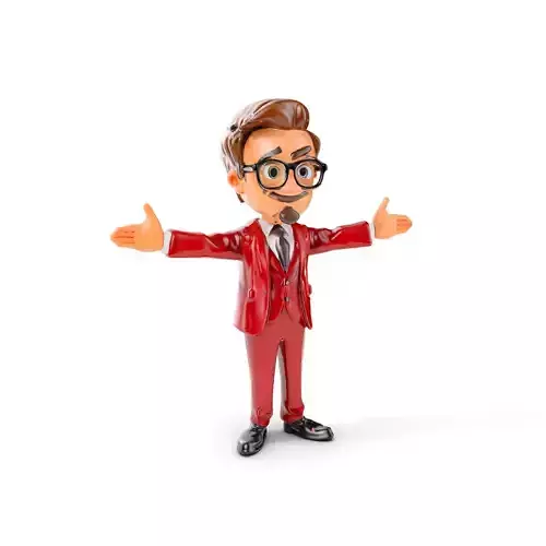 D Character Model Suited Gentleman  Rigged and Animated Low-poly 3D model