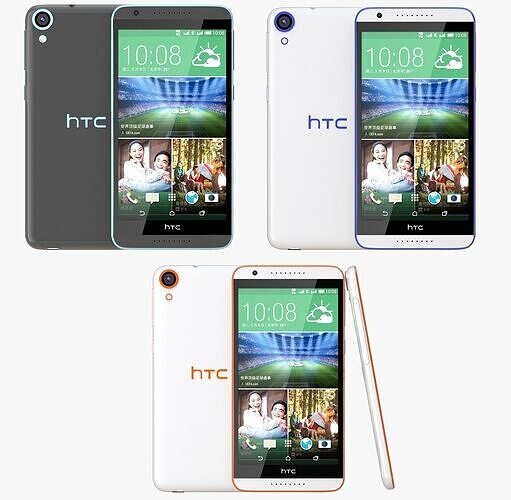HTC Desire 820 3 color 3D model