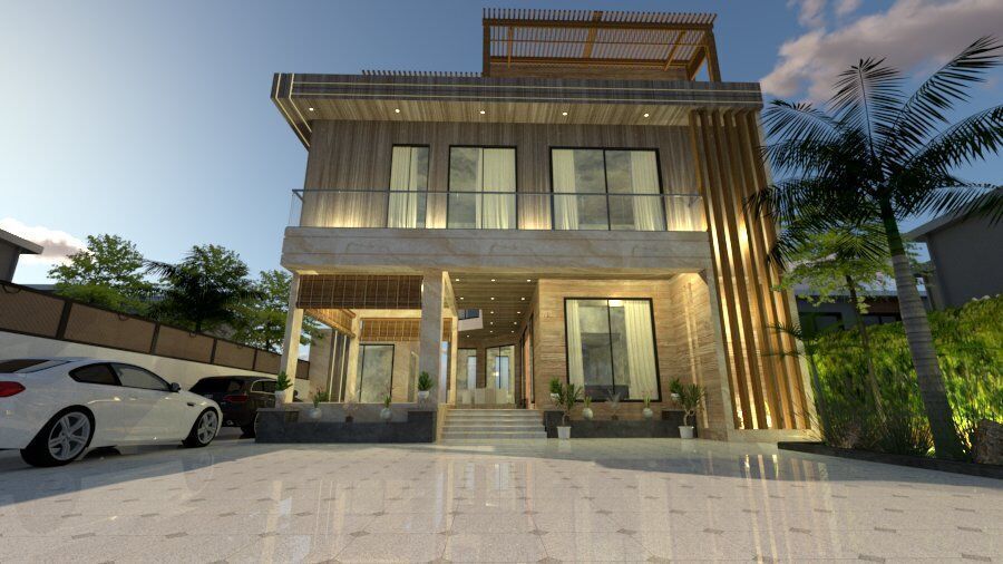 Contemporary House Design A40  DWG  SketchUp Model 3D model_2