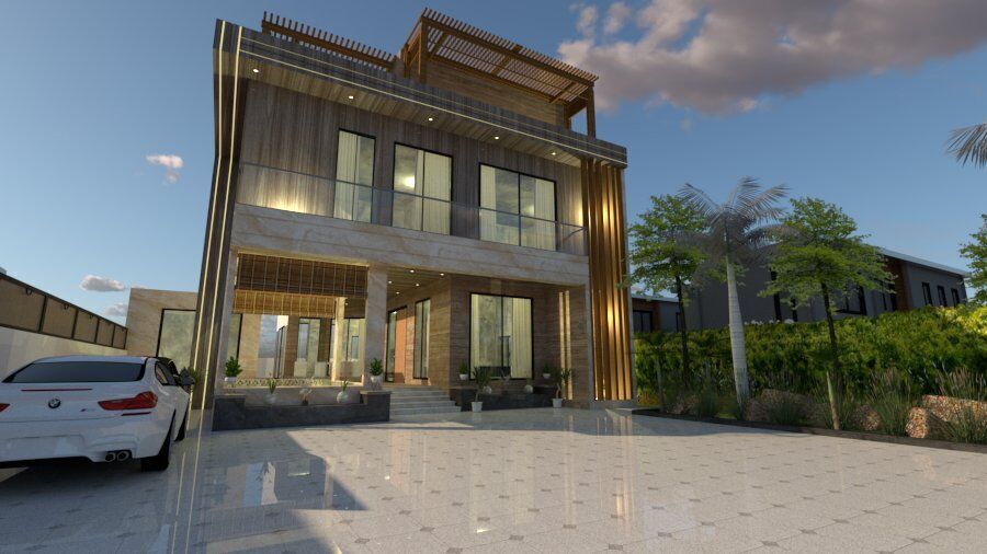 Contemporary House Design A40  DWG  SketchUp Model 3D model_1