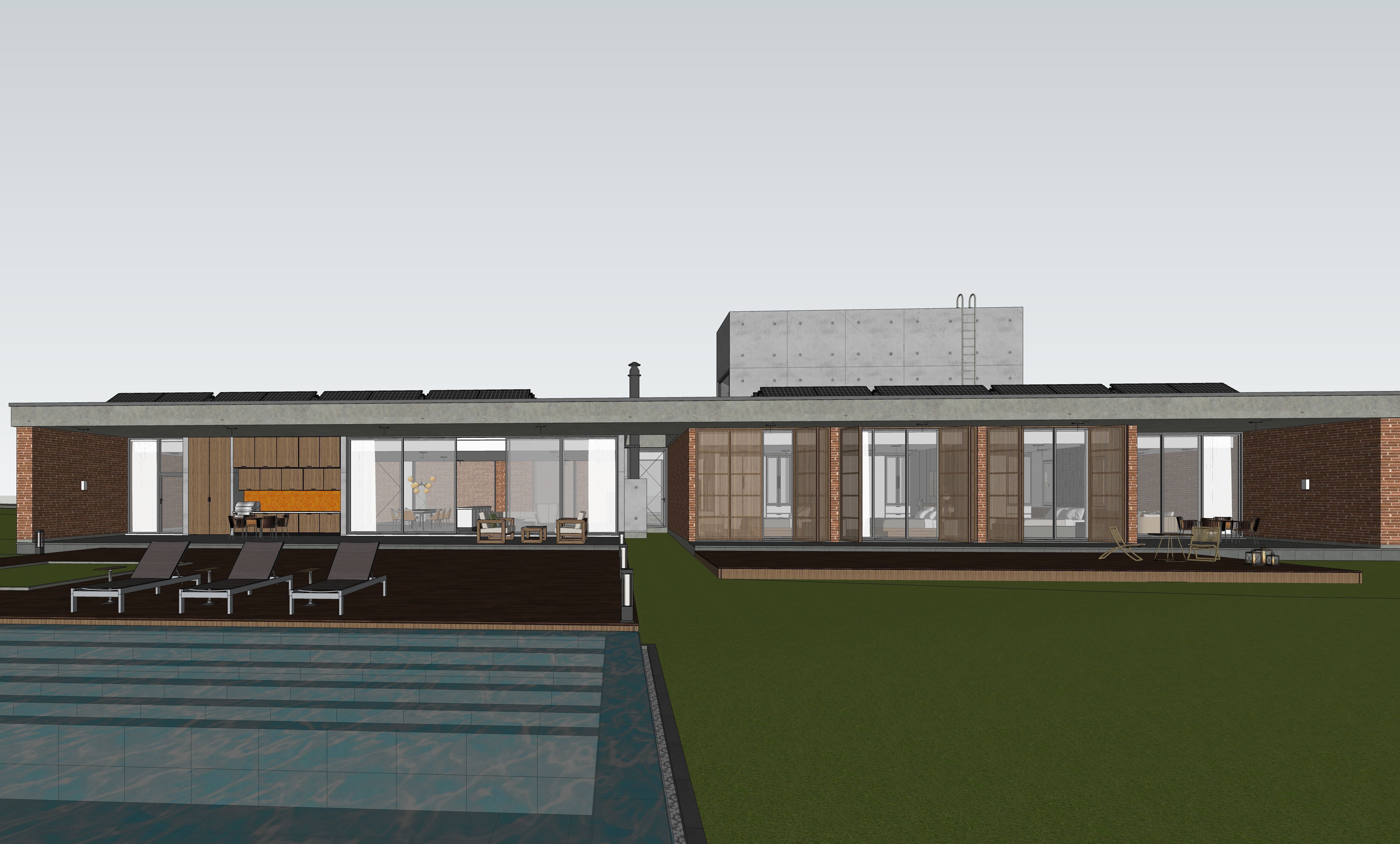 Modern Tropical Villa Exterior 3D Model with Pool and Garden 3D model_13