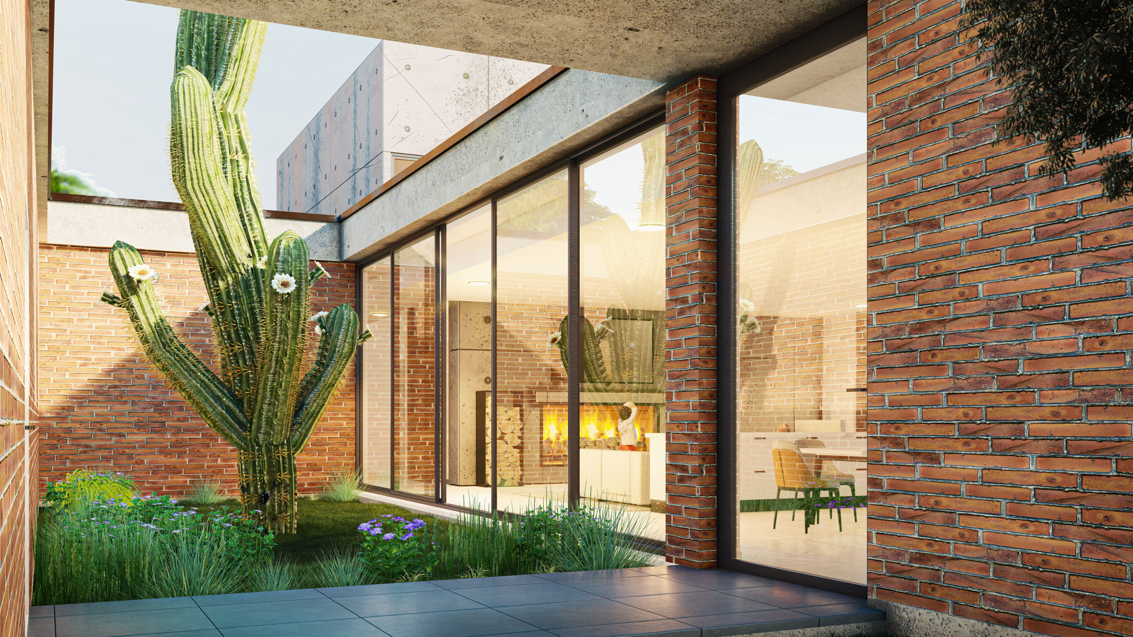 Modern Tropical Villa Exterior 3D Model with Pool and Garden 3D model_9