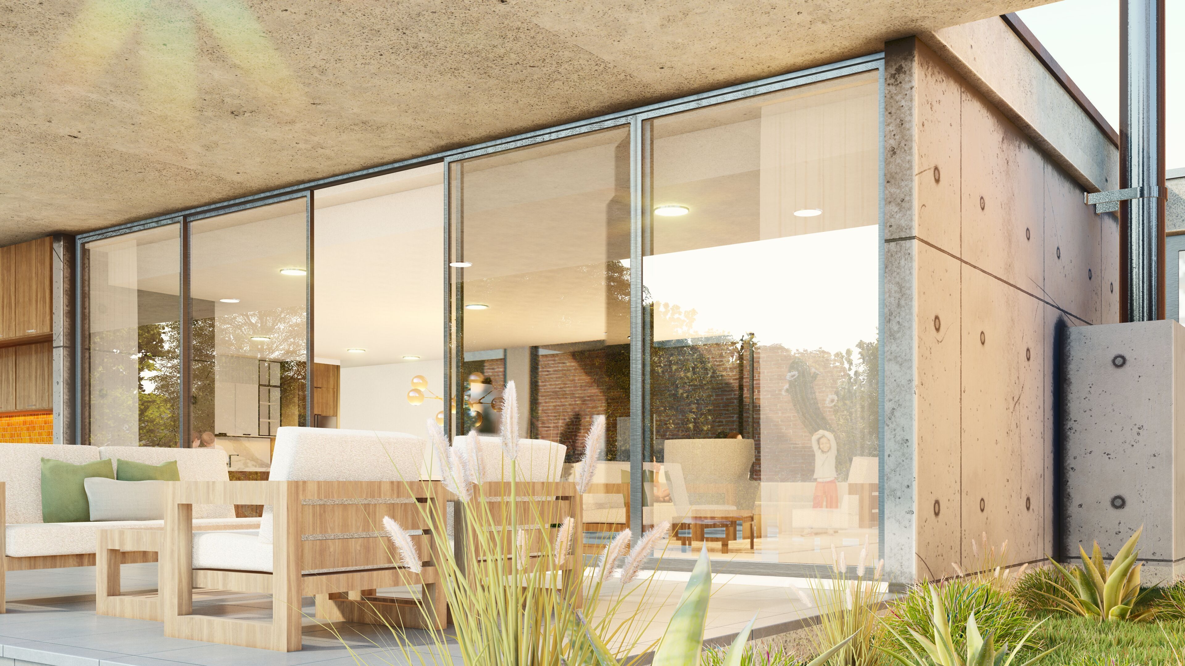 Modern Tropical Villa Exterior 3D Model with Pool and Garden 3D model_8